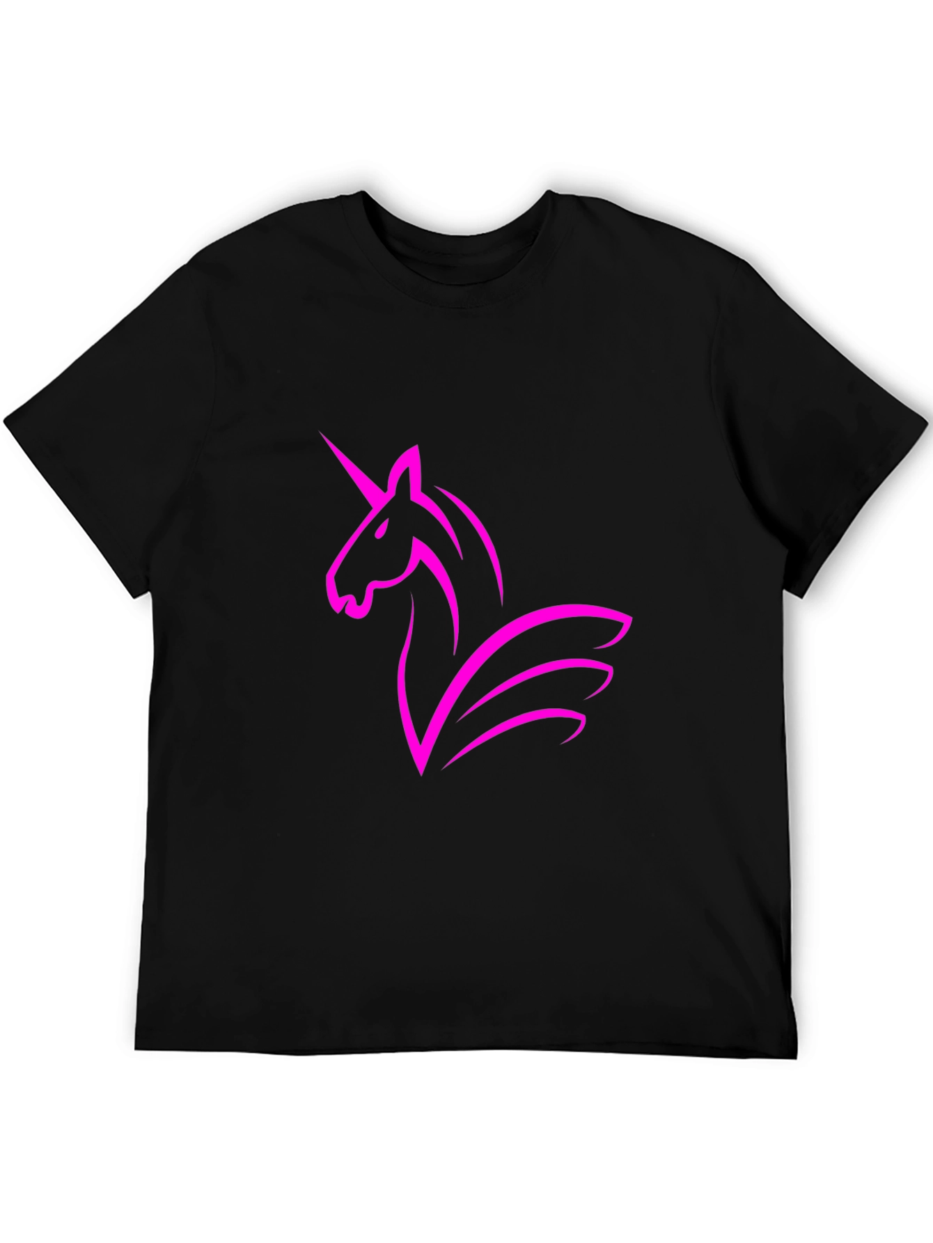 Black Black T-Shirt with Unicorn Graphic view 5