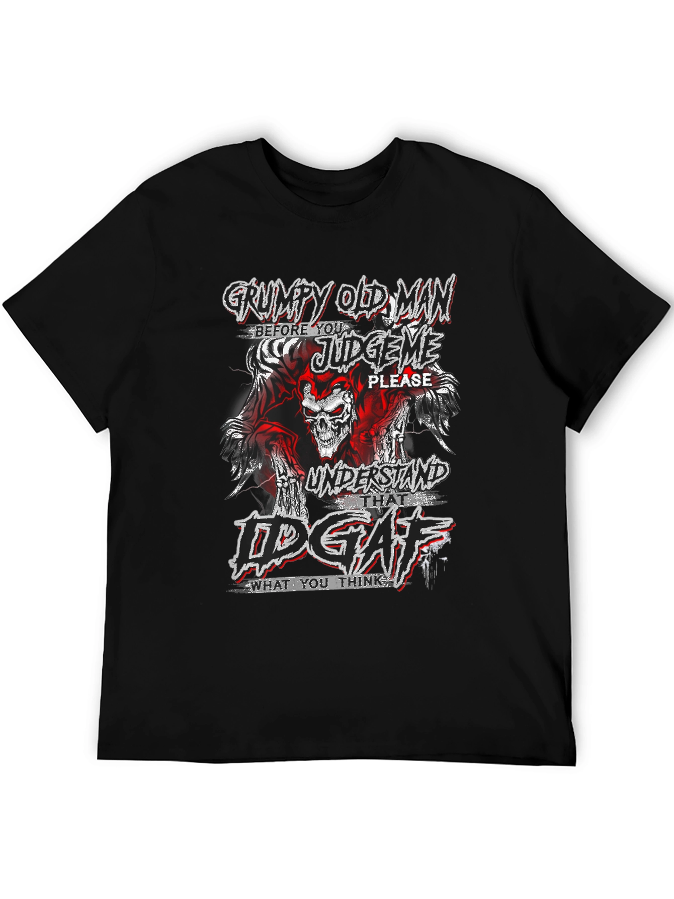 Black Grumpy Old Man Graphic Tee view 5