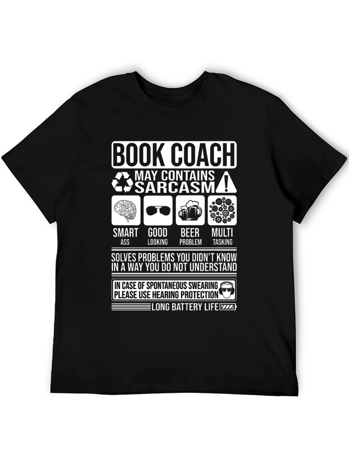 Black Book Coach Sarcastic Humor T-Shirt view 5
