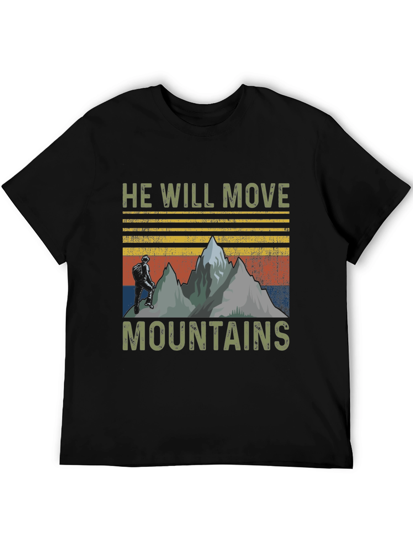Black He Will Move Mountains Graphic Tee view 5