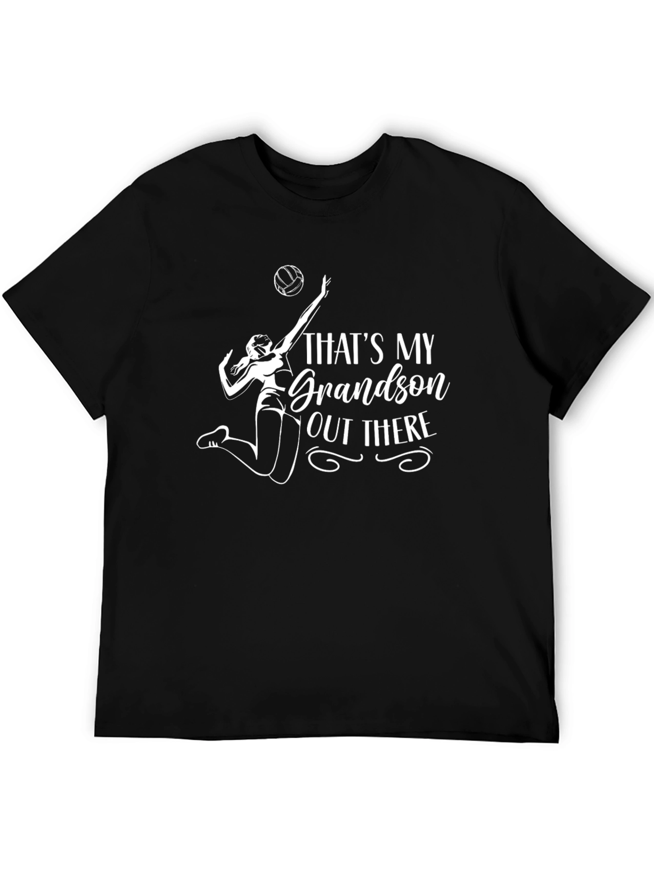 Black That's My Grandson Out There Volleyball Graphic T-Shirt view 5