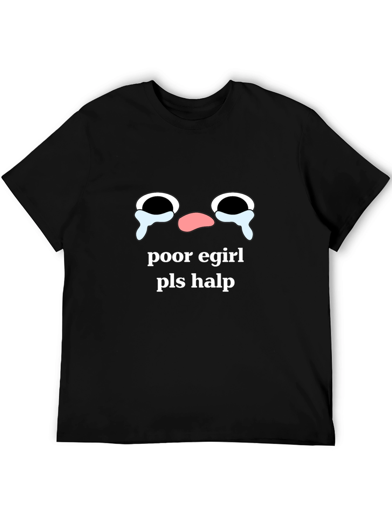 Black E-Girl Emoji Black T-Shirt - Funny Meme Tee view 5