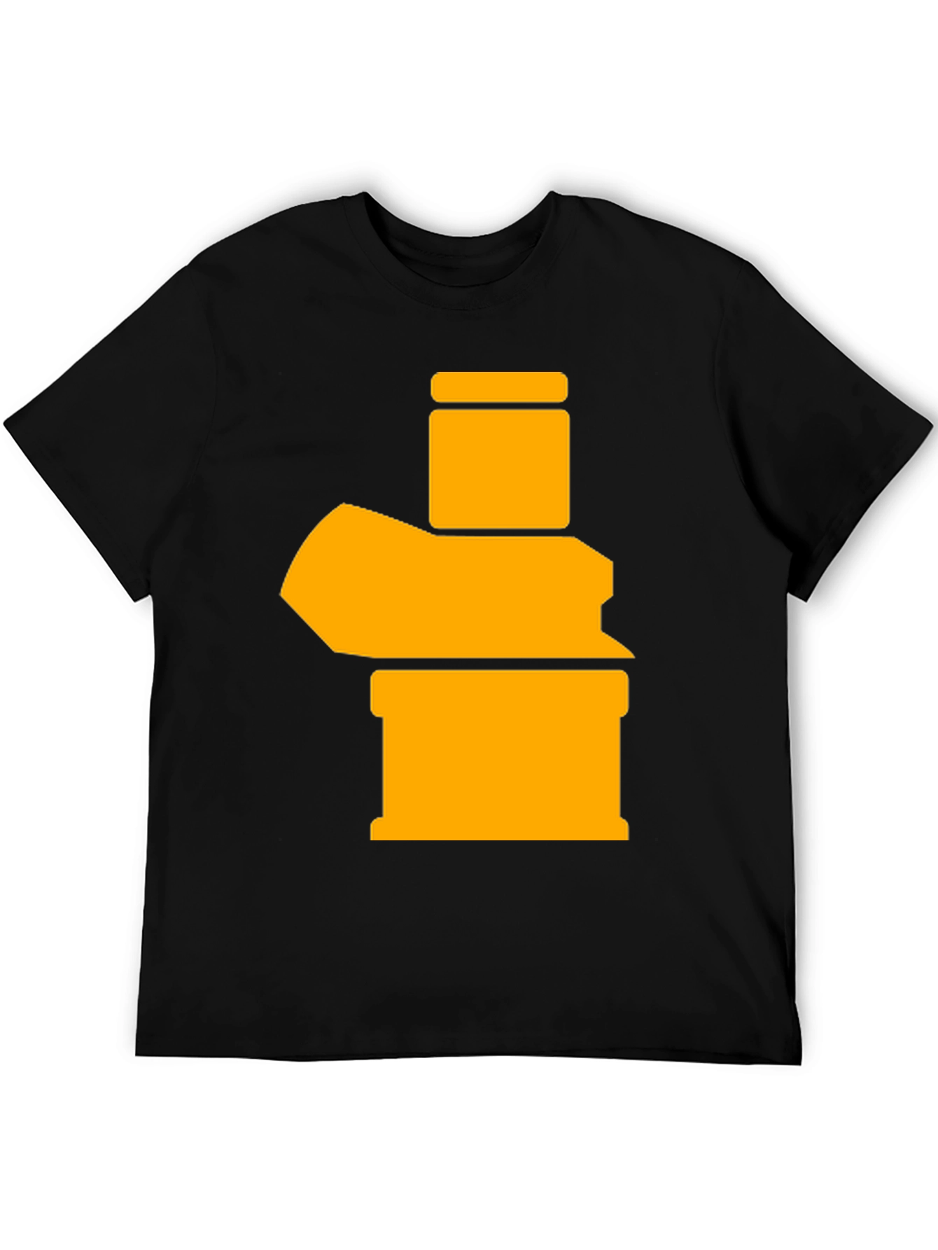 Black Abstract Graphic Tee - Black Cotton Blend view 5