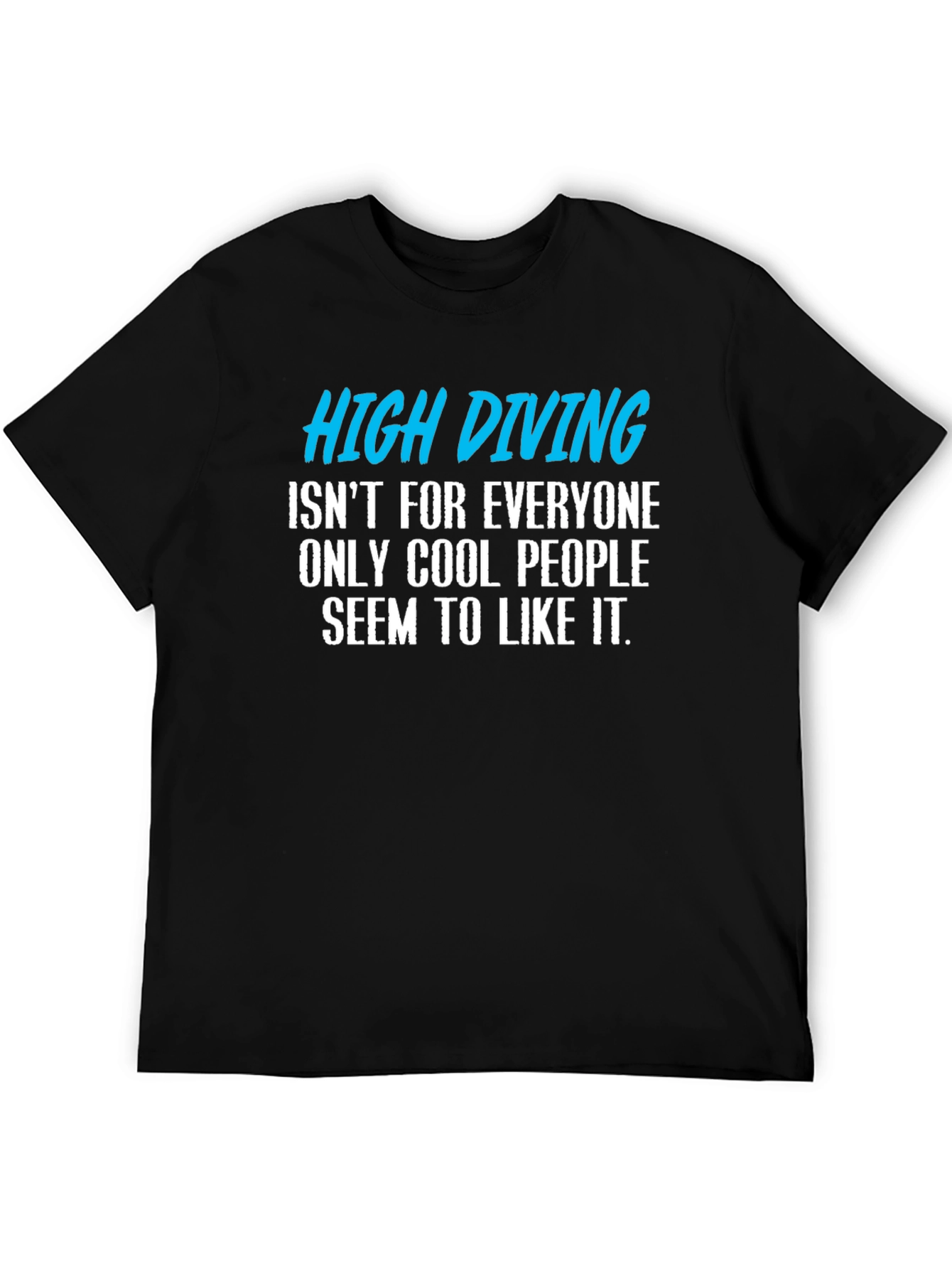 Black High Diving Funny Graphic T-Shirt view 5