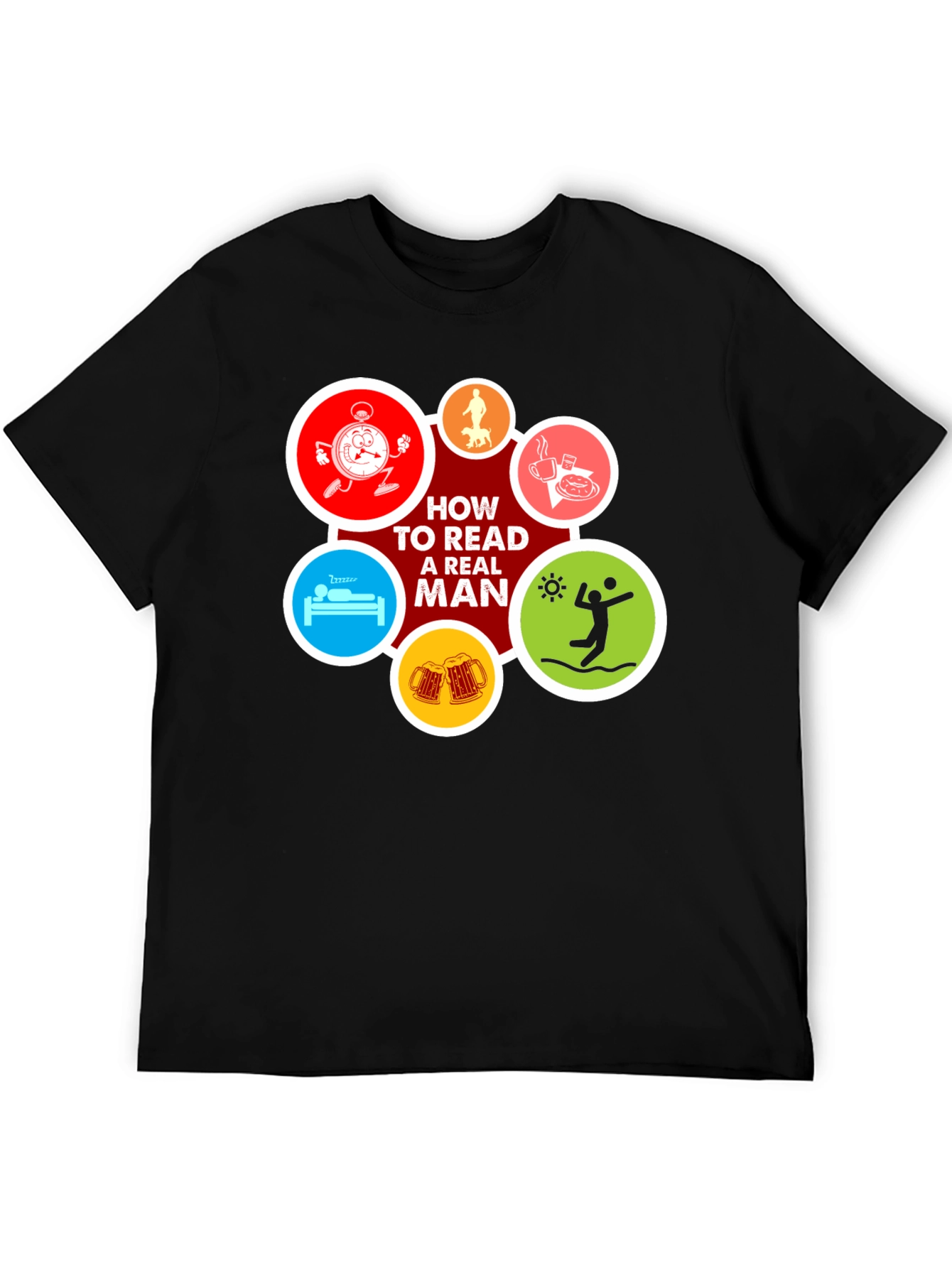 Black How to Read a Real Man T-Shirt view 5