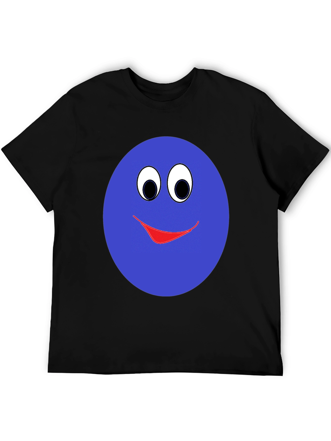Black Smiley Face Graphic T-Shirt - Blue view 5