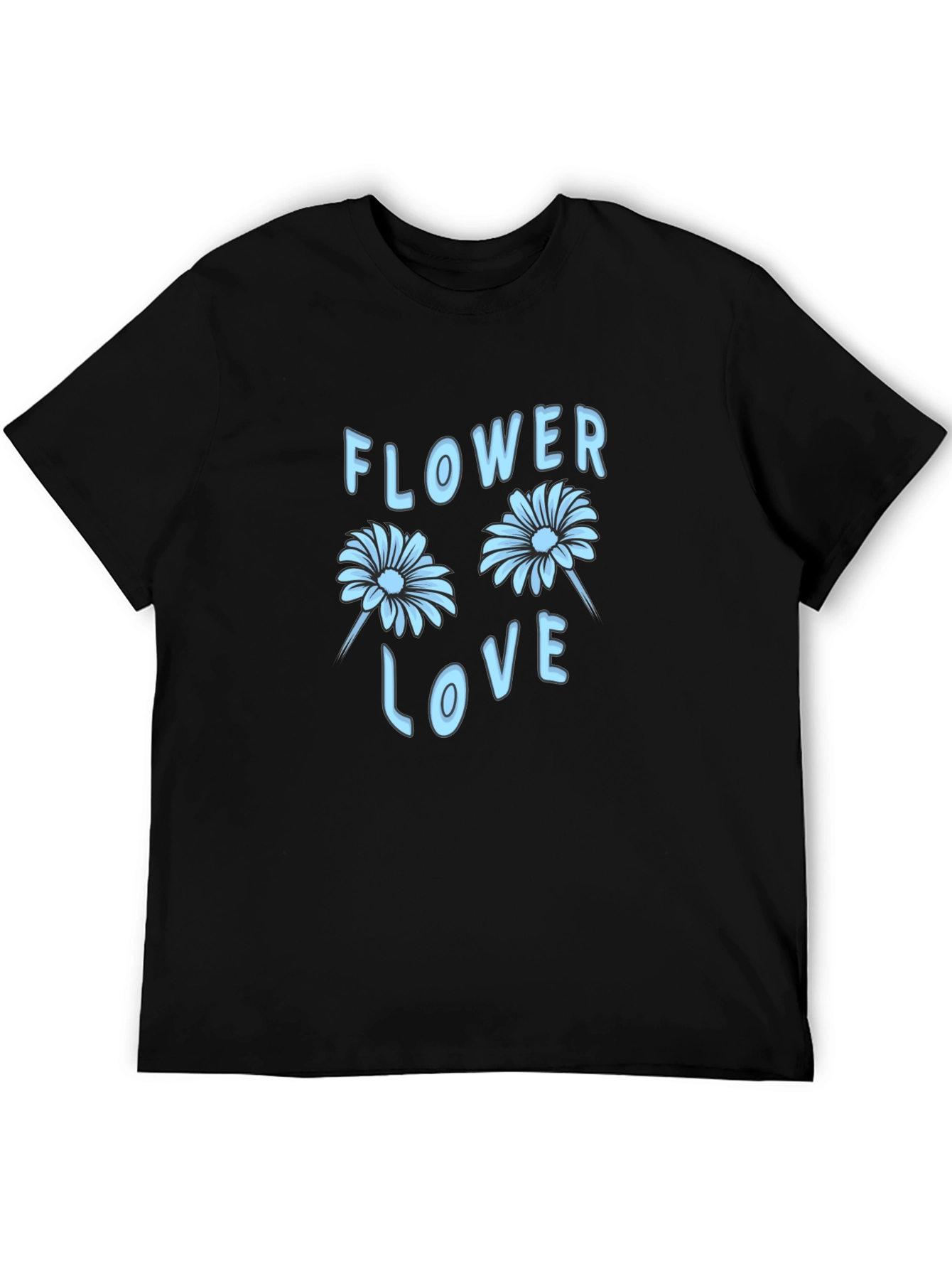 Black Flower Love Graphic Tee - Stylish Black T-Shirt view 5