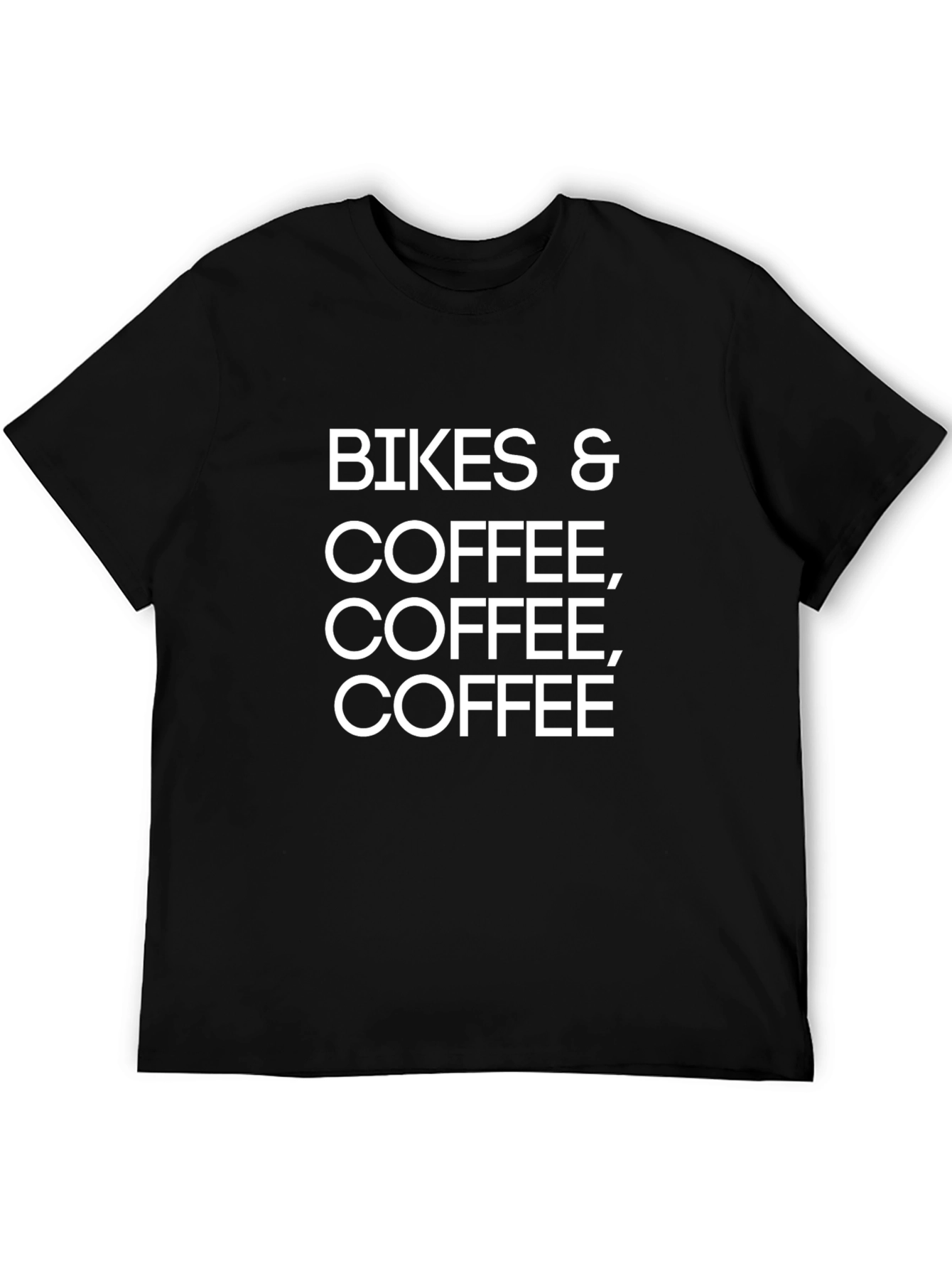 Black Bikes & Coffee Graphic T-Shirt, Black Cotton Blend view 5