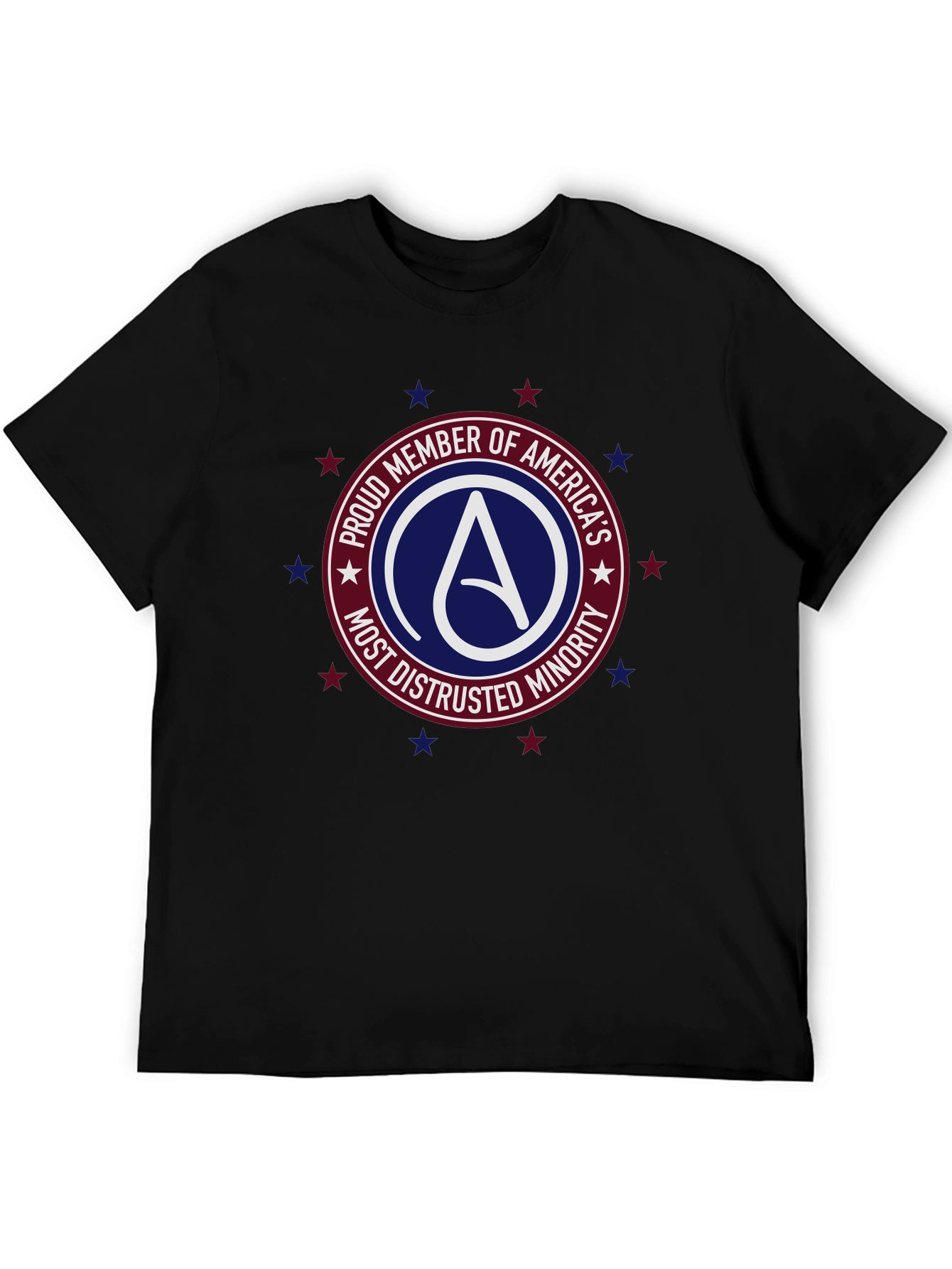 Black Atheist Pride T-Shirt - Most Distrusted Minority Tee view 5