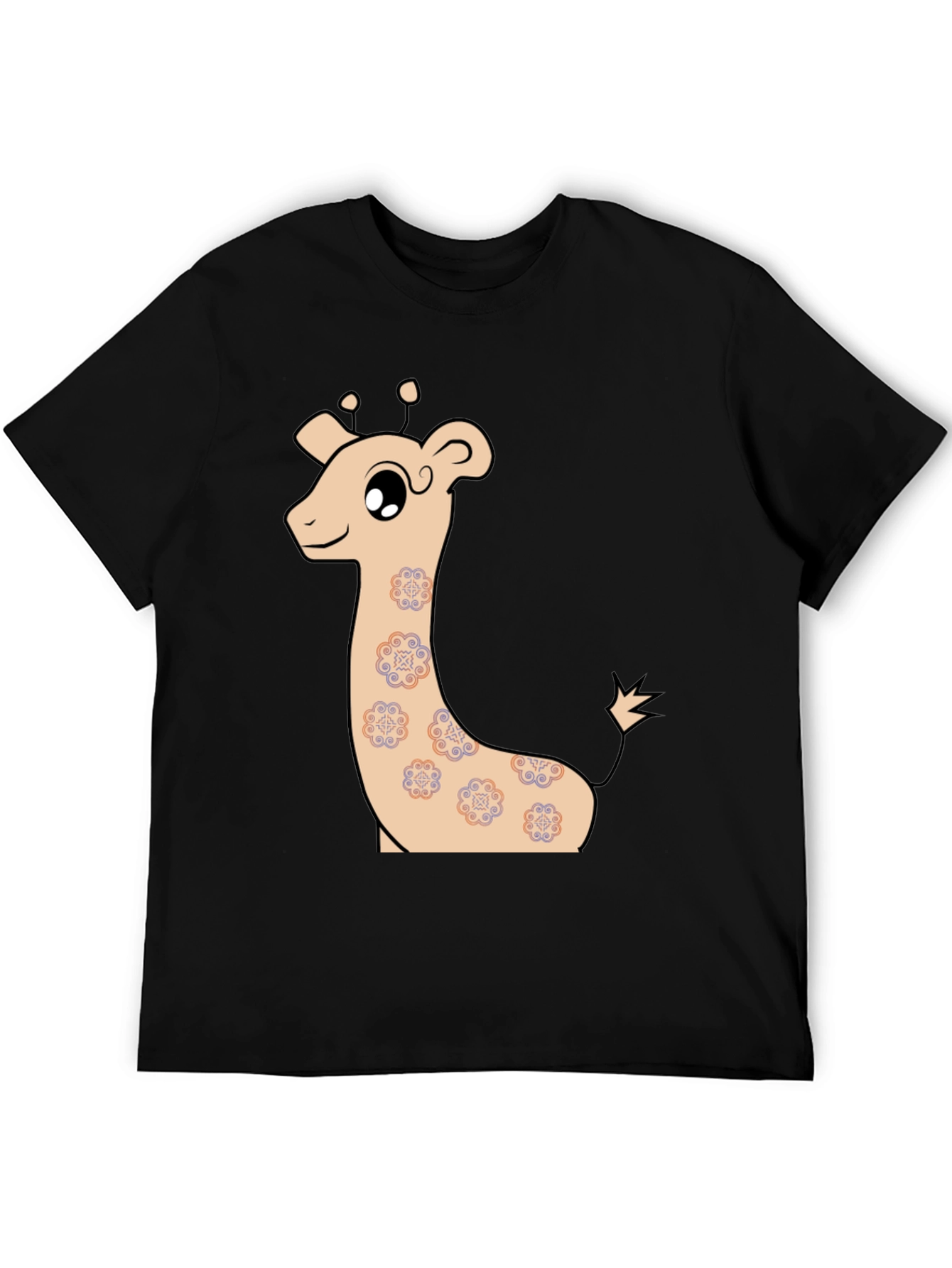 Black Cute Giraffe Graphic T-Shirt view 5