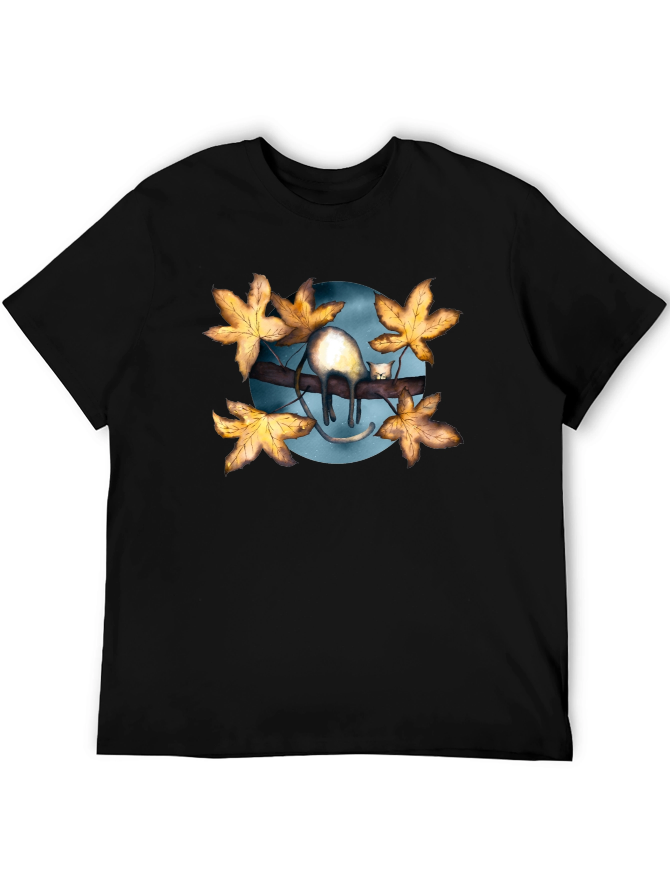Black Cat on Branch T-Shirt - Unique Graphic Tee view 5