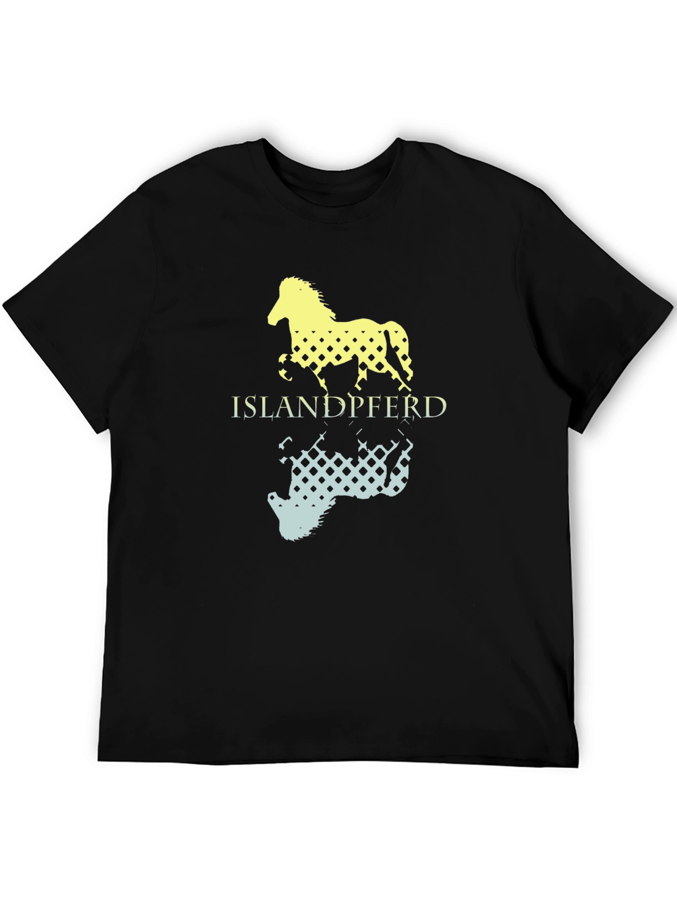 Black Islandpferd Horse Graphic Tee - Black view 5