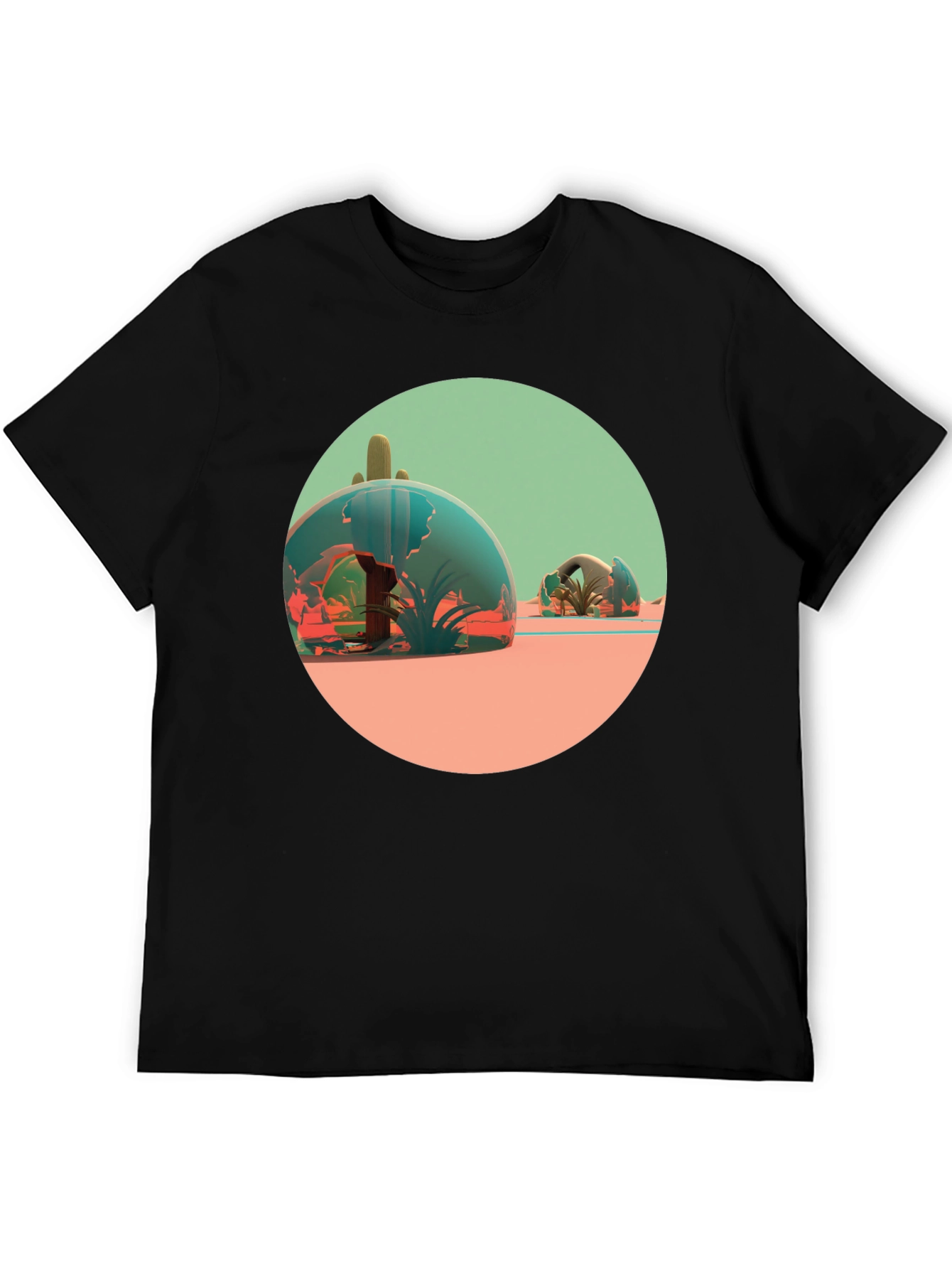 Black Desert Terrarium Graphic Tee - Black Cotton Blend view 5