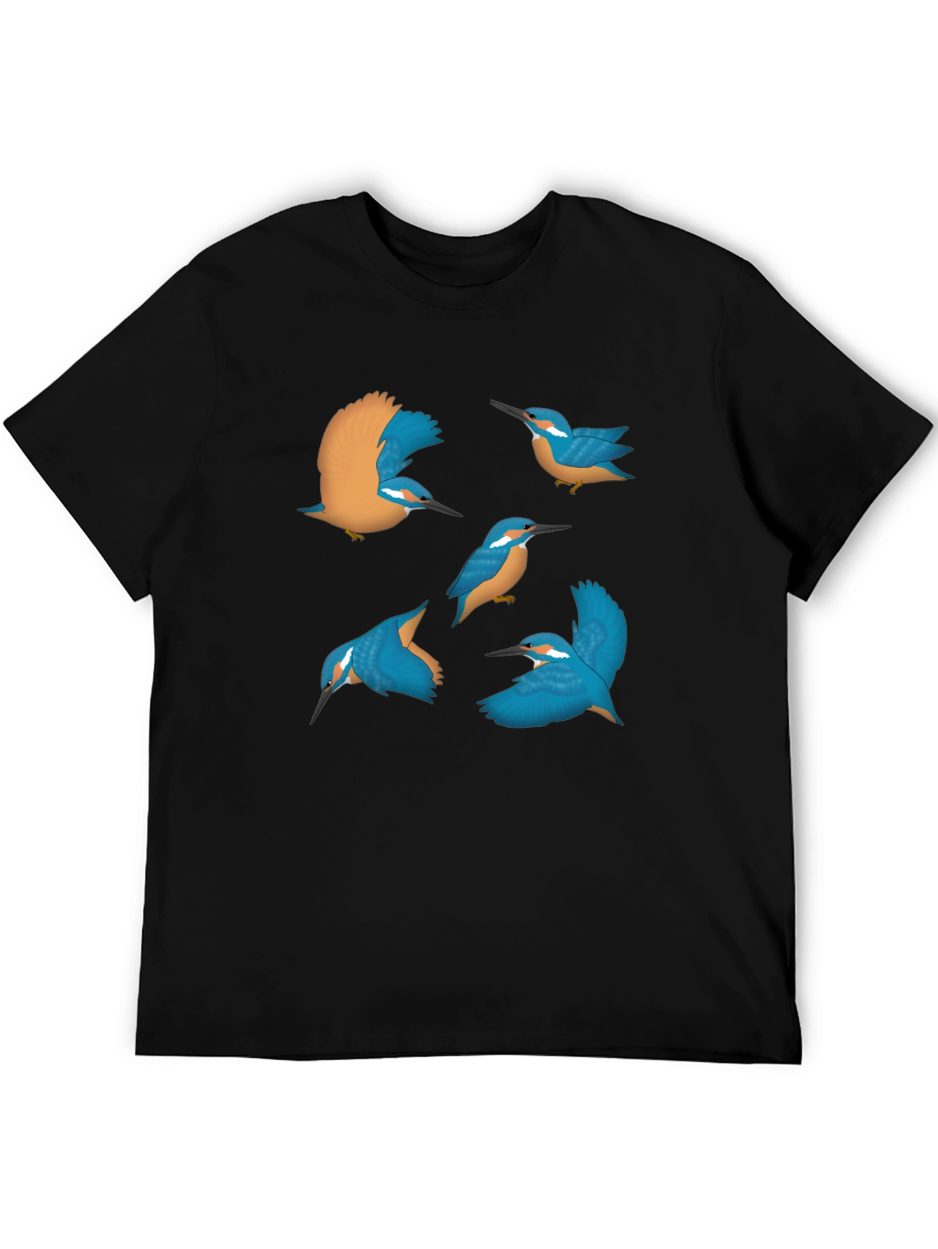 Black Kingfisher Graphic Tee - Nature Inspired Design view 5