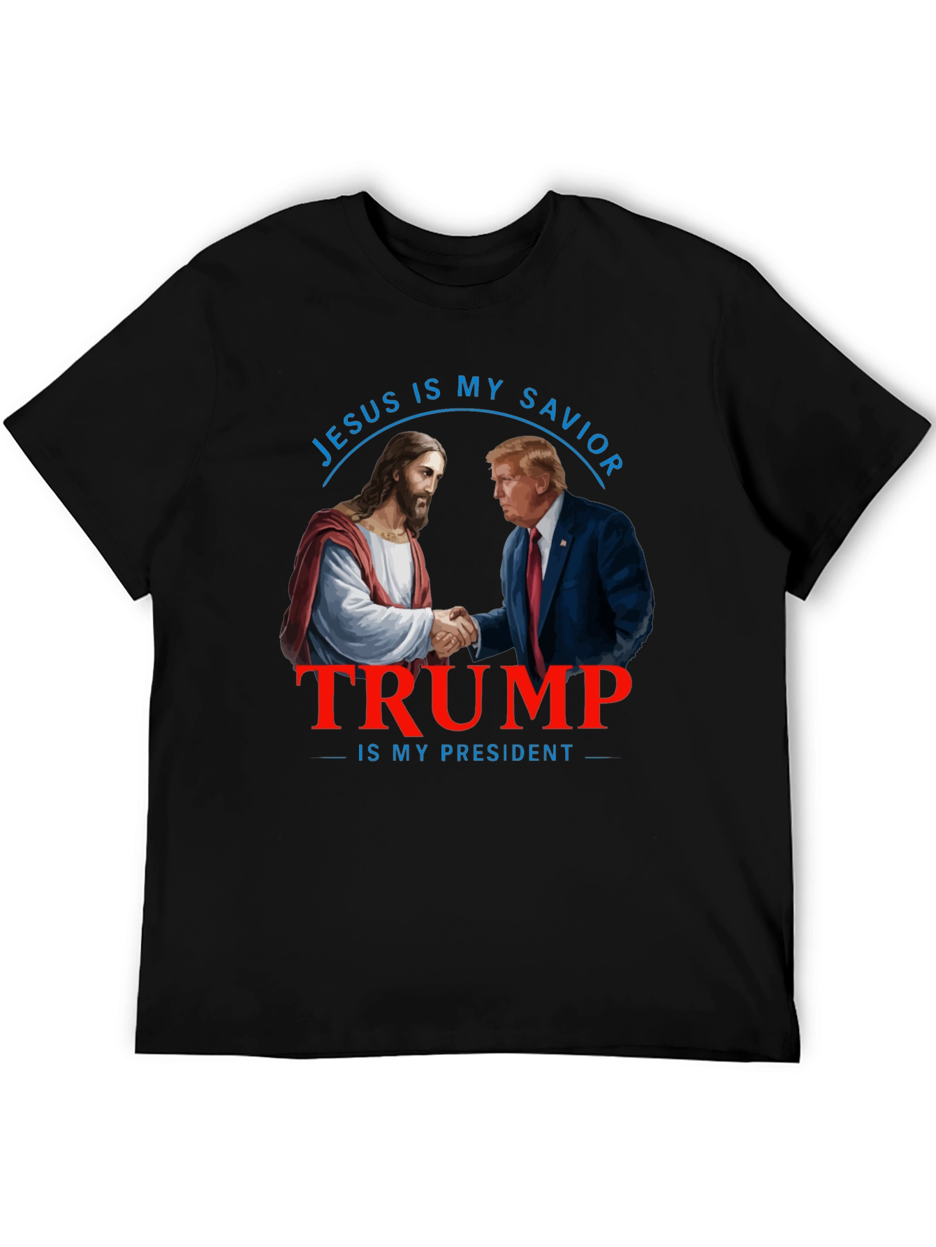 Black Jesus & Trump T-Shirt: Savior and President view 5
