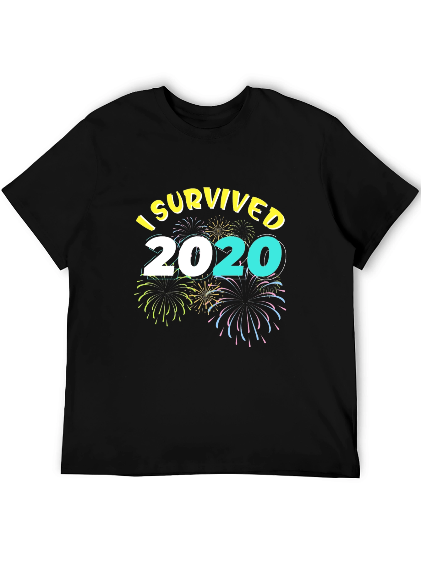 Black I Survived 2020 T-Shirt - Novelty Graphic Tee view 5