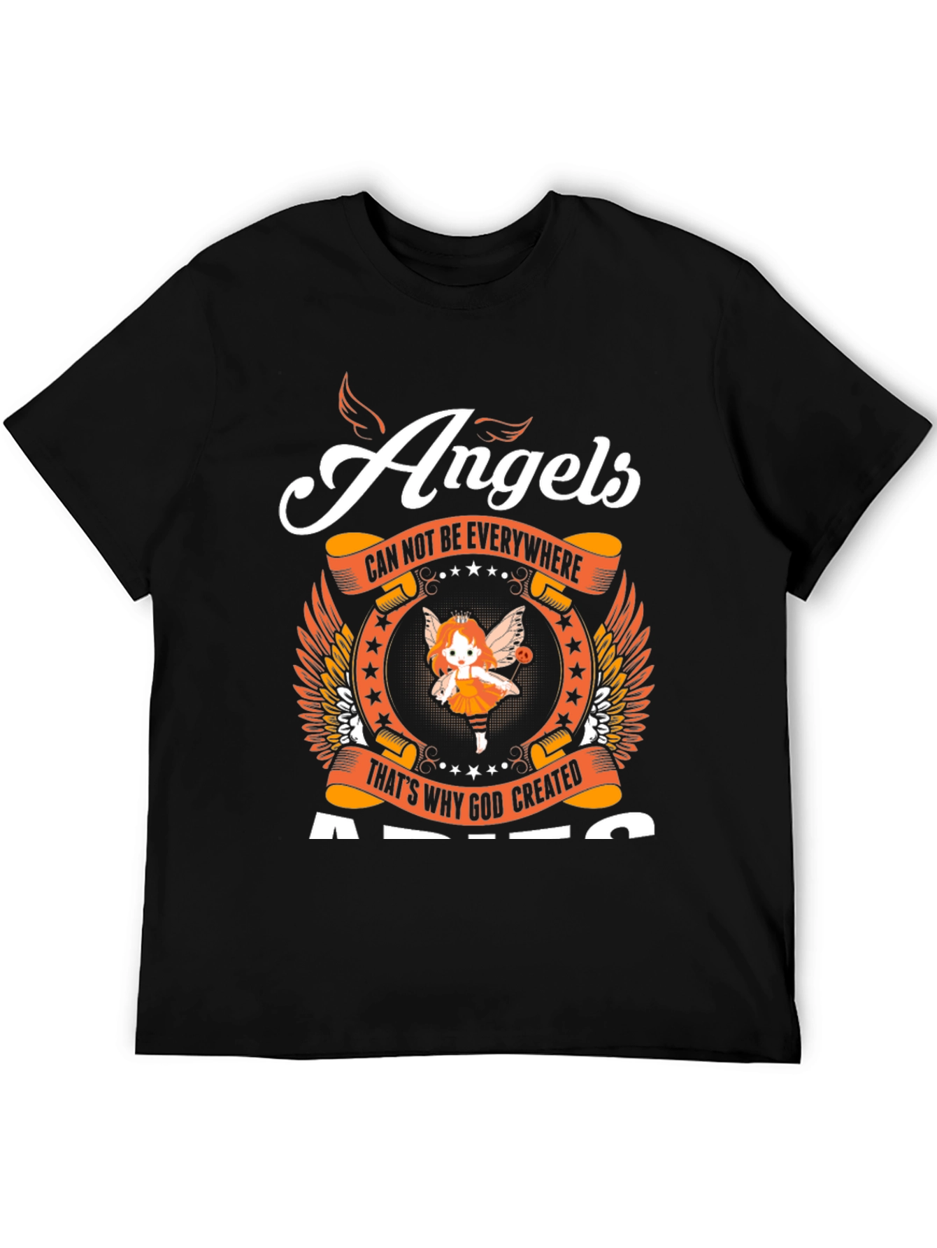 Black Angels Graphic Tee - "Angels Can Not Be Everywhere" Black T-Shirt view 5