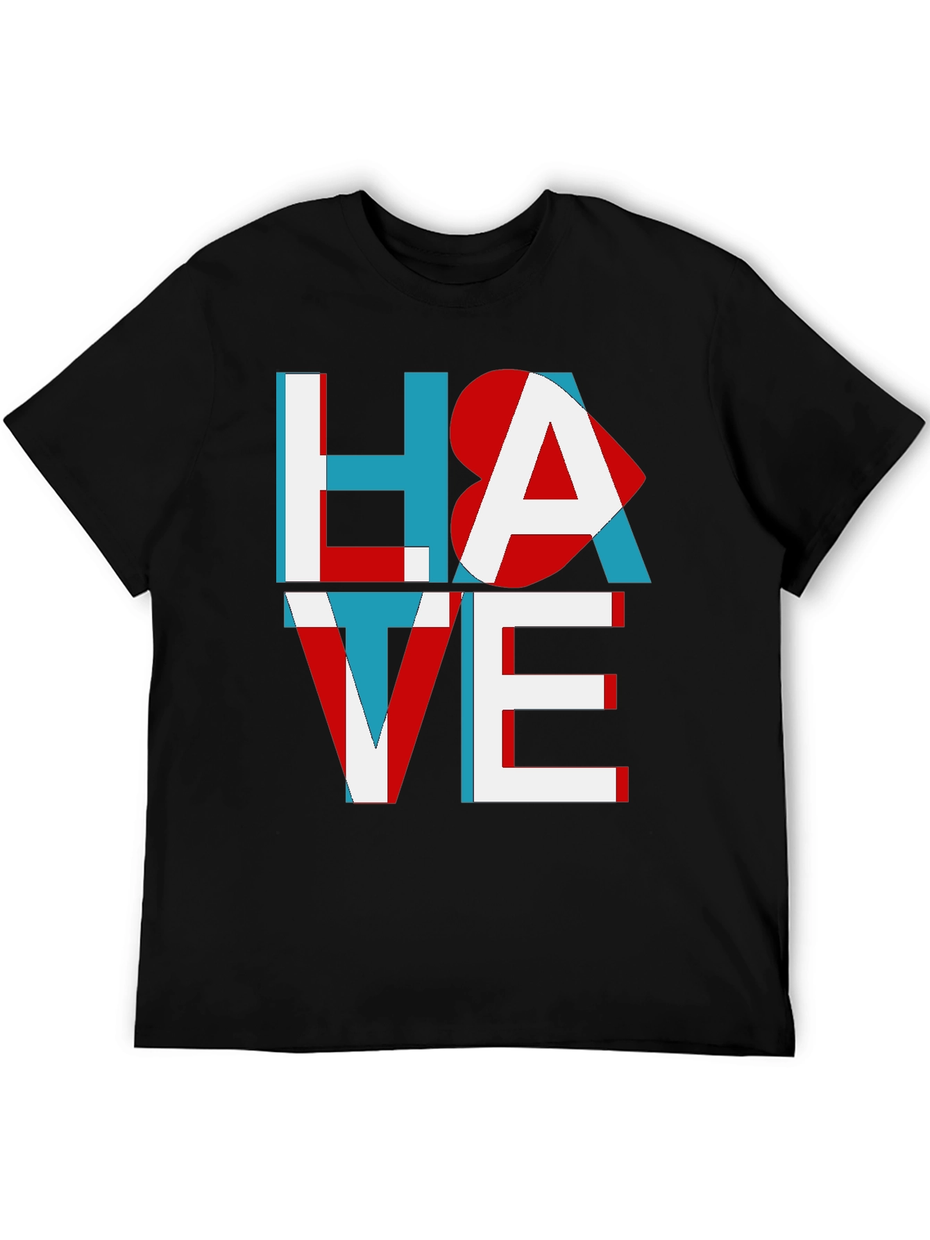 Black Hate Love Graphic Tee - Unisex Cotton T-Shirt view 5