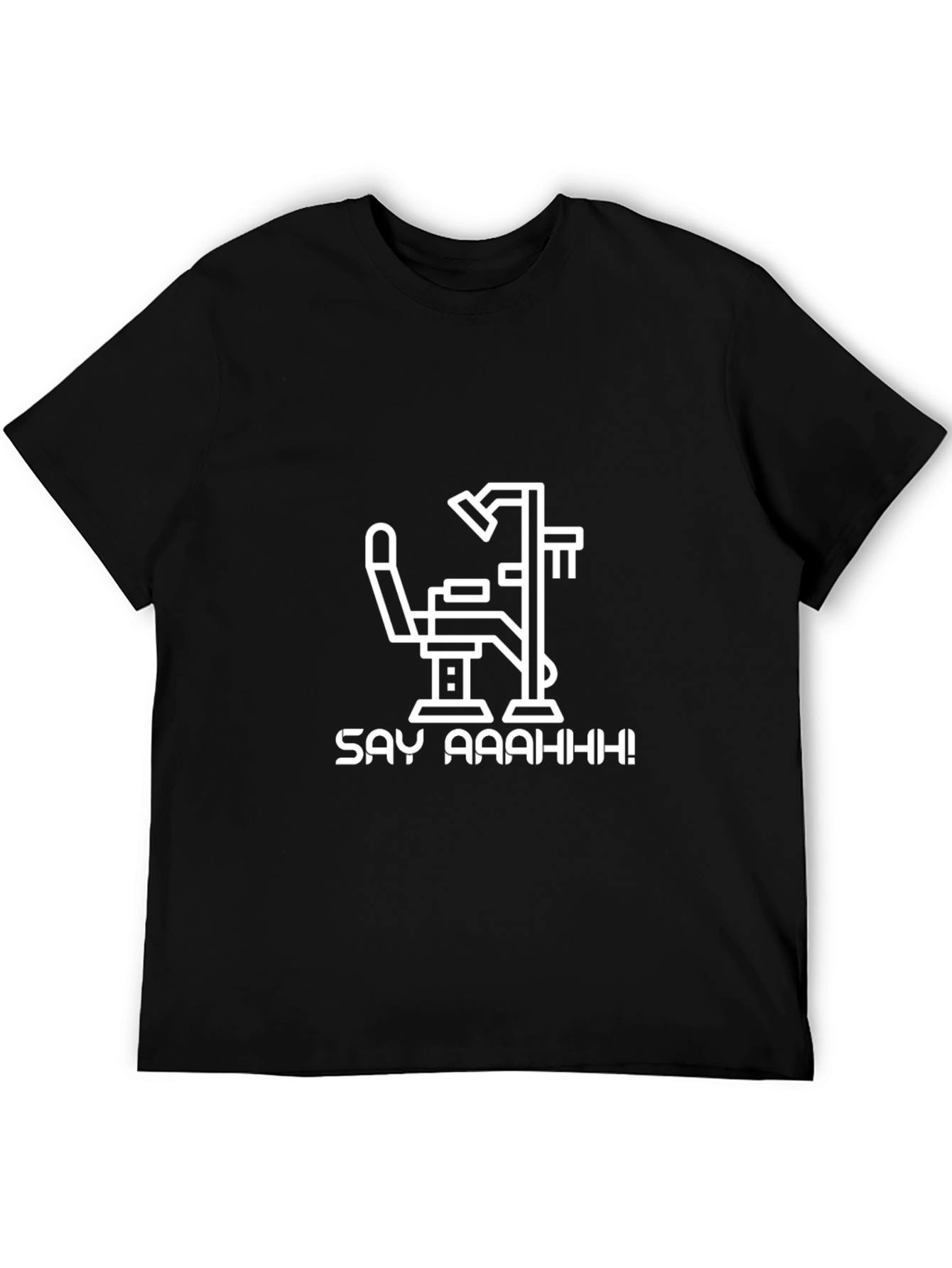 Black Say Aaaahh! Dentist Chair Graphic Tee - Black view 5