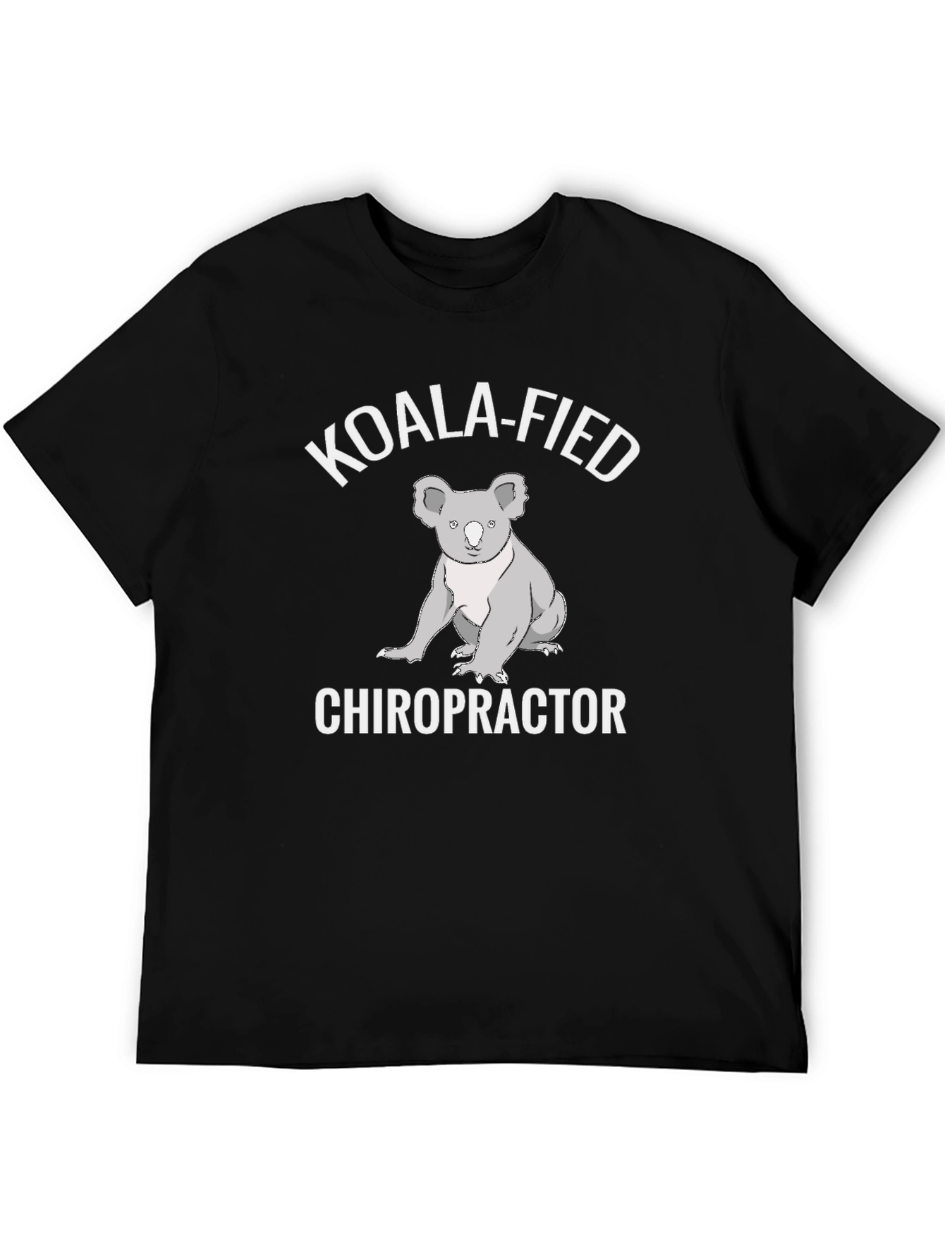 Black Koala-Fied Chiropractor Graphic Tee - Soft Cotton Shirt view 5