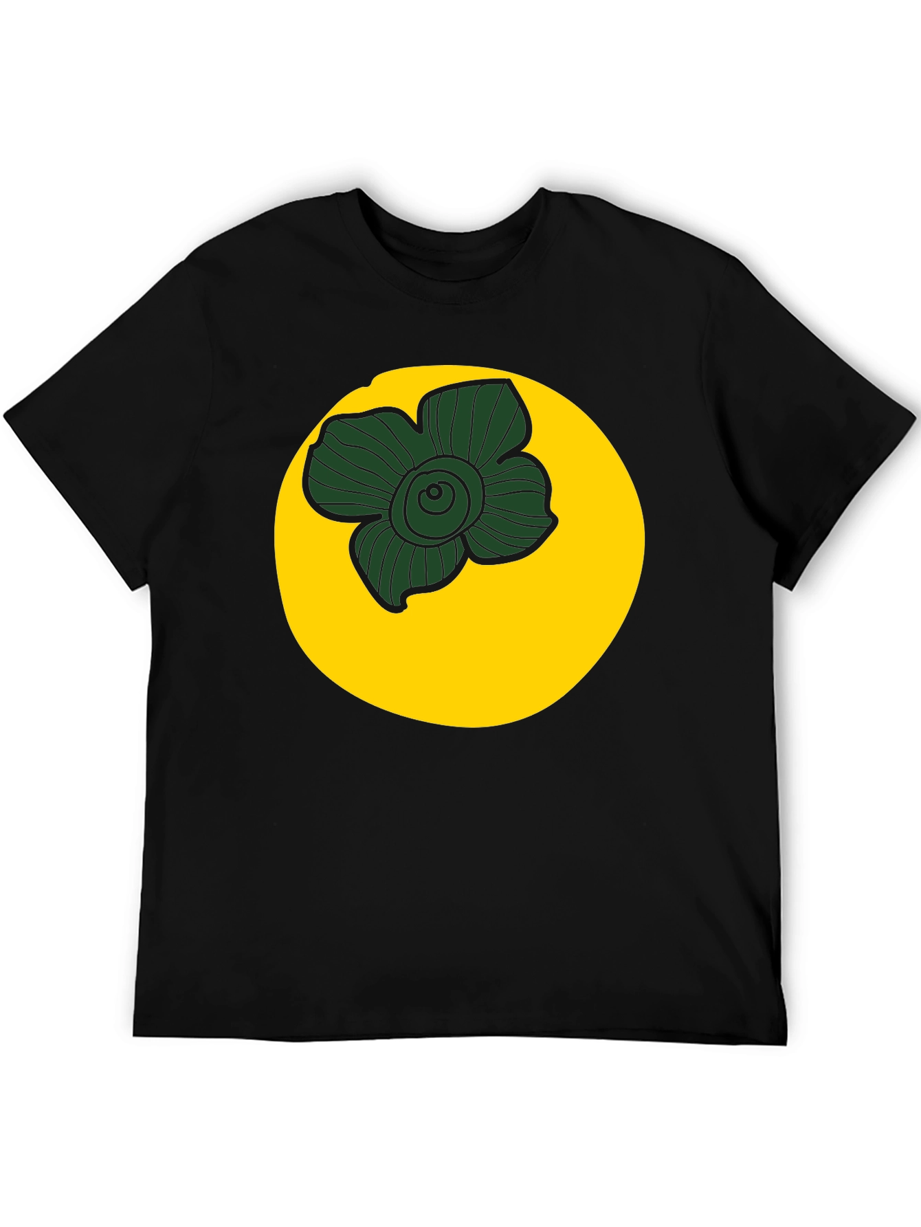 Black Black Tee with Floral Circle Graphic view 5
