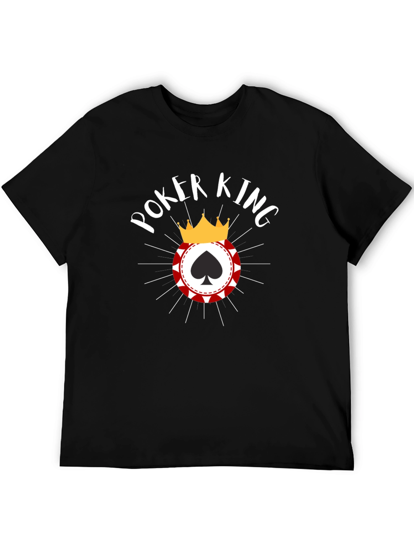 Black Poker King Graphic Tee - Black Cotton Blend T-Shirt view 5