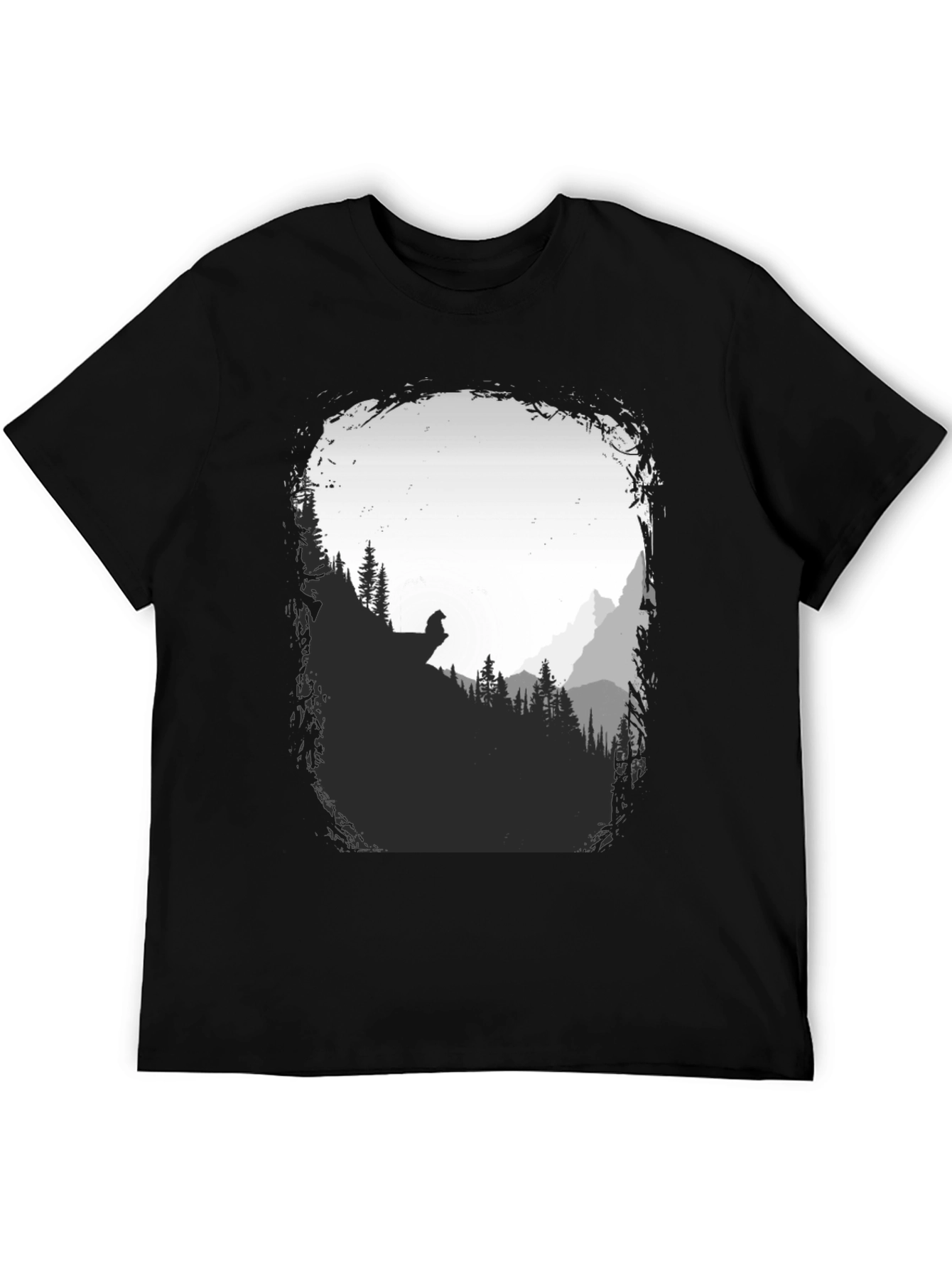 Black Nature Scene Graphic T-Shirt - Black view 5