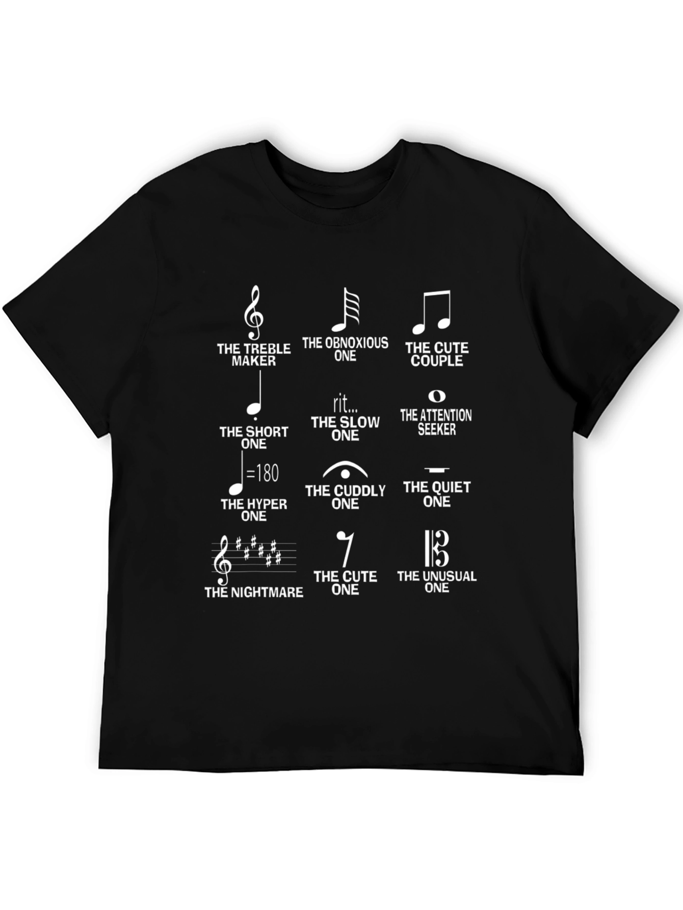 Black Music Note Pun T-Shirt view 5