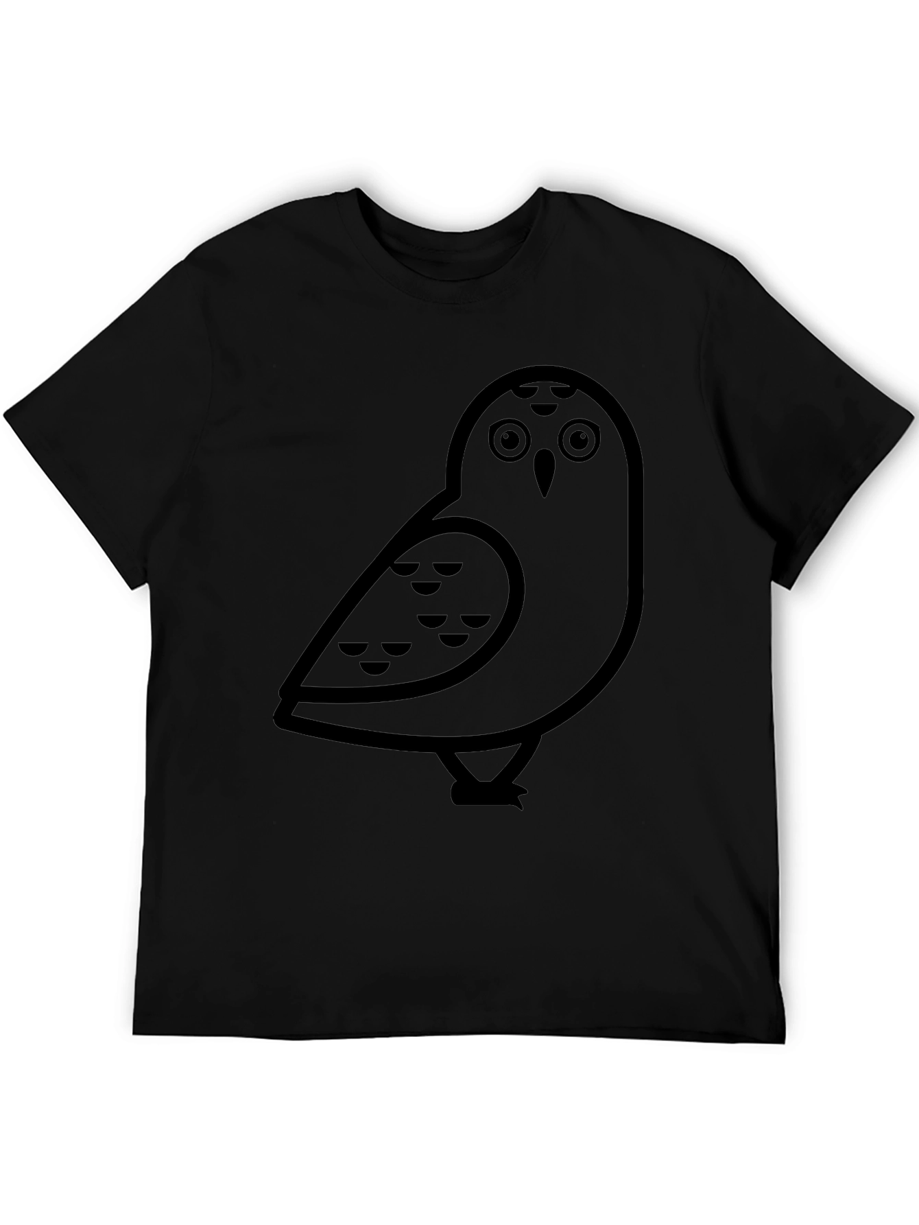 Black Black Owl Graphic Tee - Men's Casual T-Shirt view 5