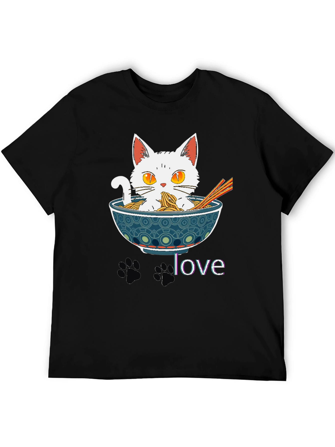 Black Cat Ramen Bowl T-Shirt - Funny & Stylish! view 5