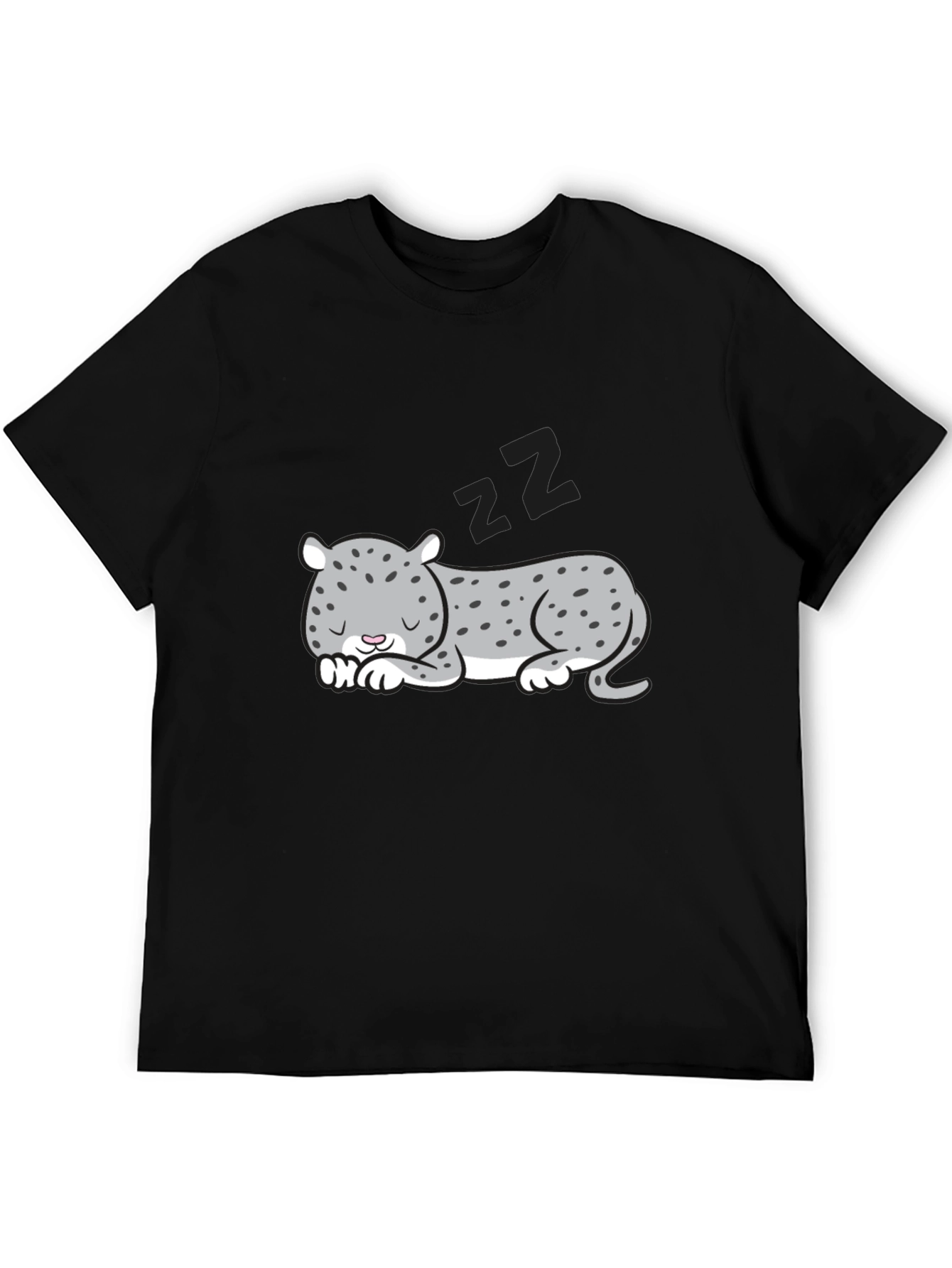 Black Sleeping Leopard Graphic T-Shirt - Men's Black Tee view 5