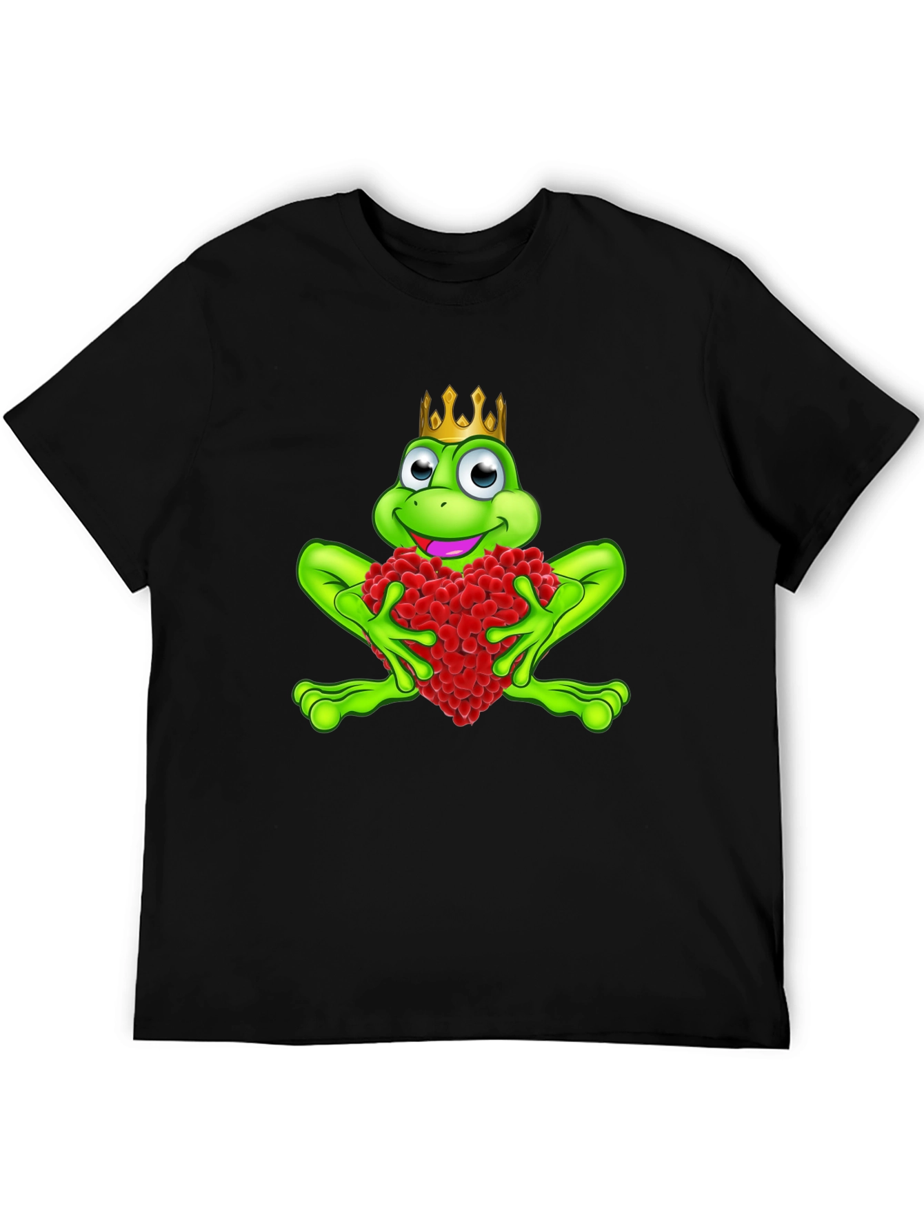 Black Frog Prince Heart T-Shirt - Men's Black Tee view 5