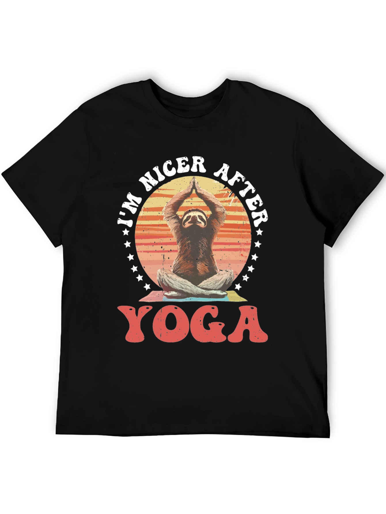 Black Nicer After Yoga Sloth Graphic T-Shirt view 5