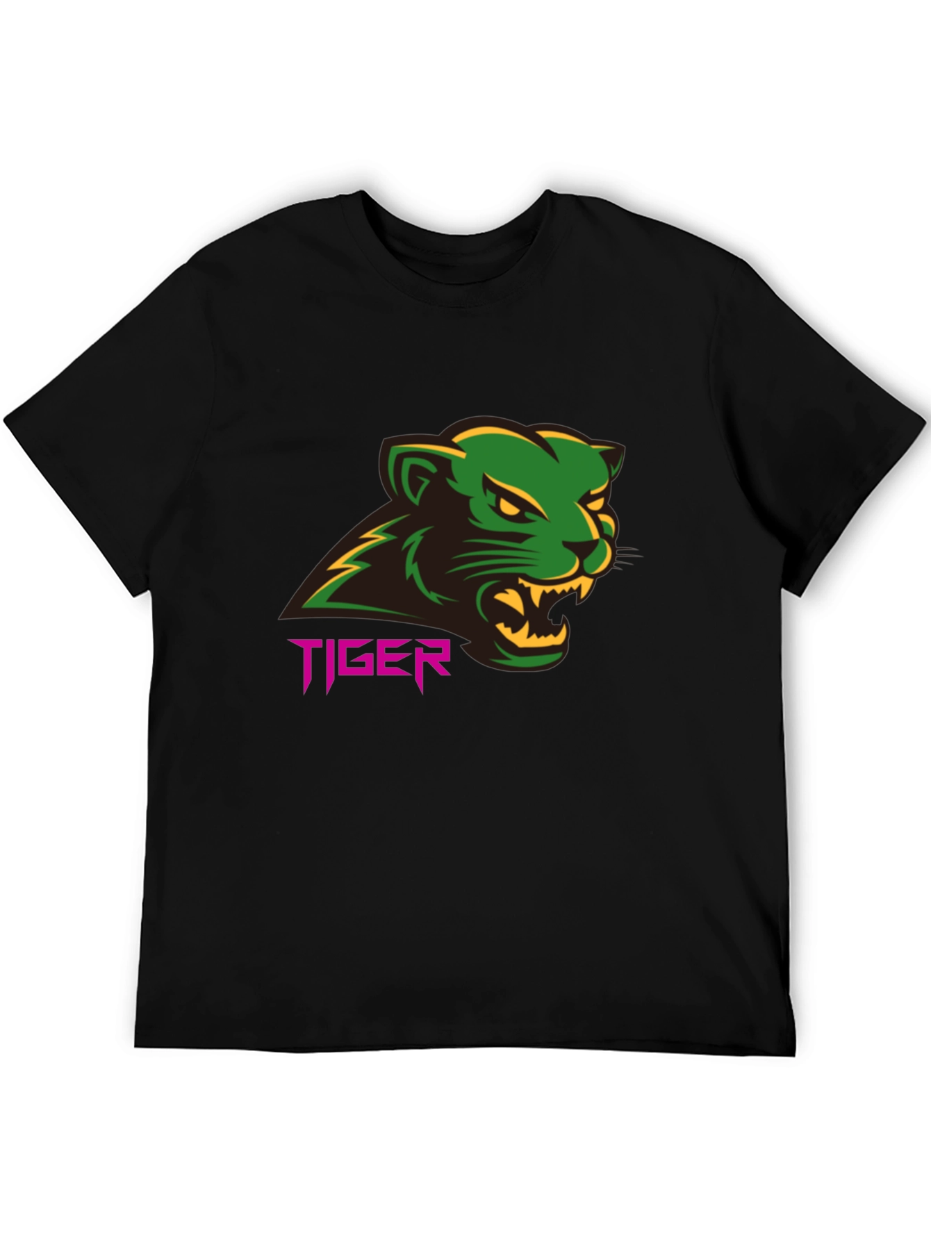 Black Tiger Graphic Tee - Bold Black T-Shirt view 5