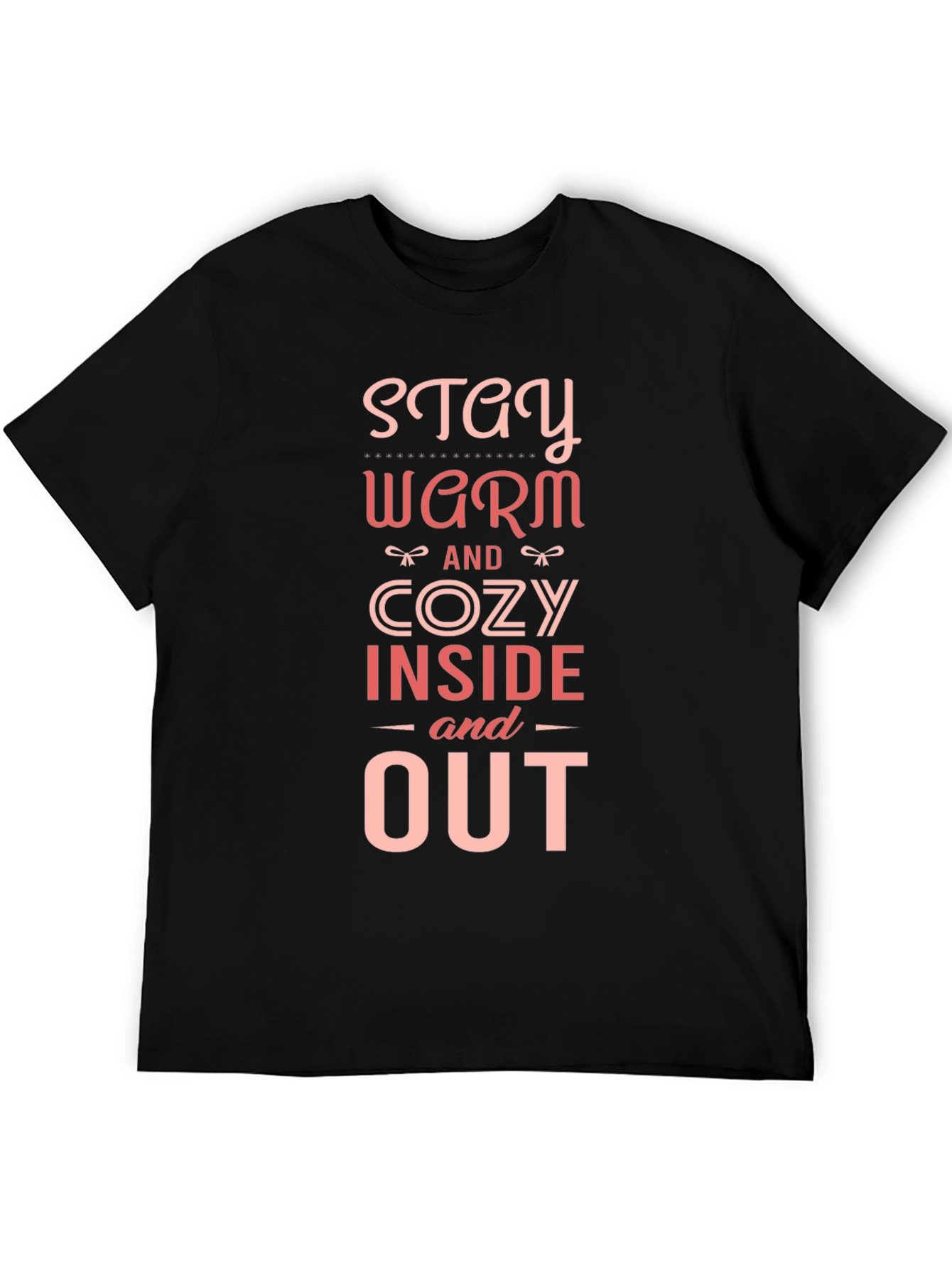Black Stay Warm & Cozy Graphic T-Shirt view 5