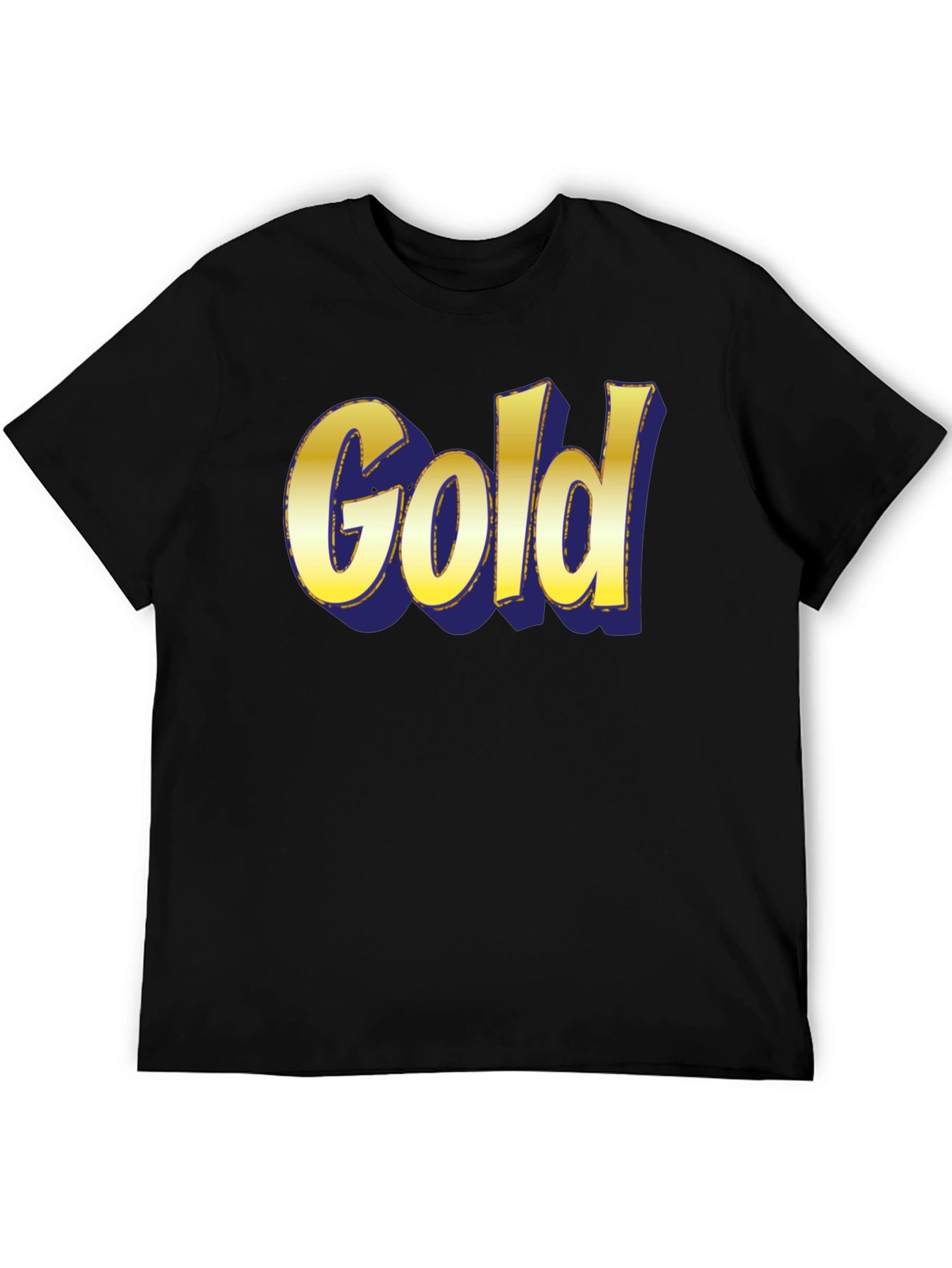 Black Bold "Gold" Graphic Print Crew Neck T-Shirt view 5