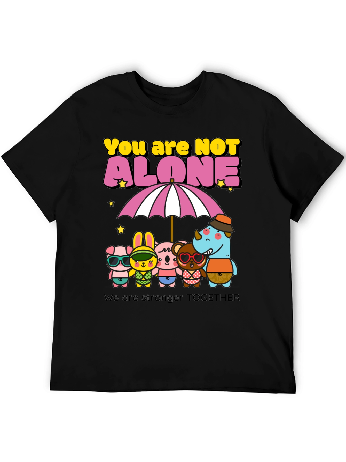 Black You Are Not Alone Graphic Tee view 5