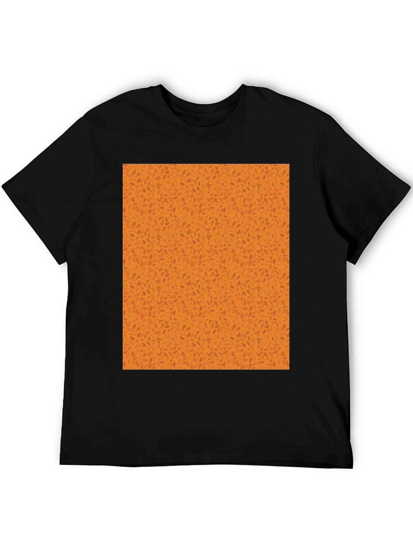 Black Black Tee with Autumn Leaf Pattern view 5