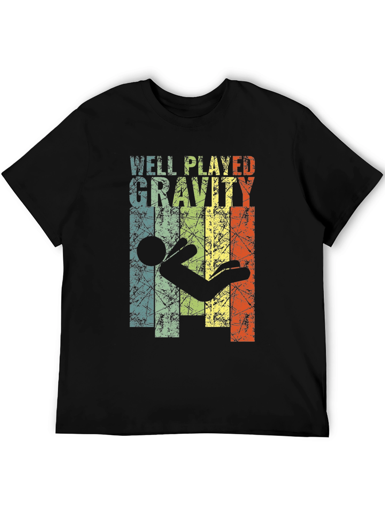 Black Well Played Gravity Graphic T-Shirt - Funny Design view 5