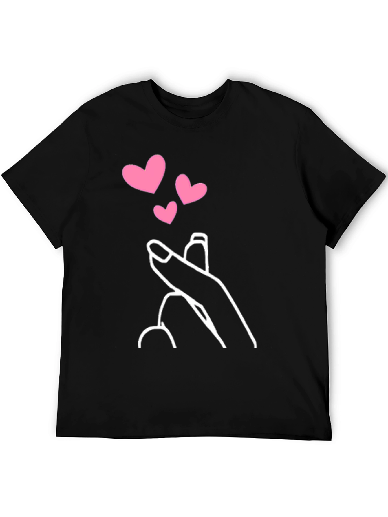 Black Heart Finger Gesture Graphic Tee - Stylish Casual Wear view 5
