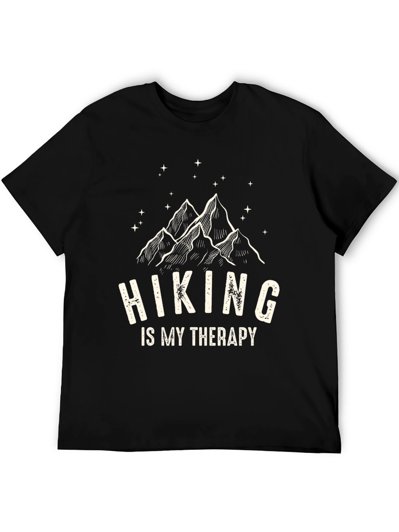 Black Hiking is My Therapy Black T-Shirt view 5