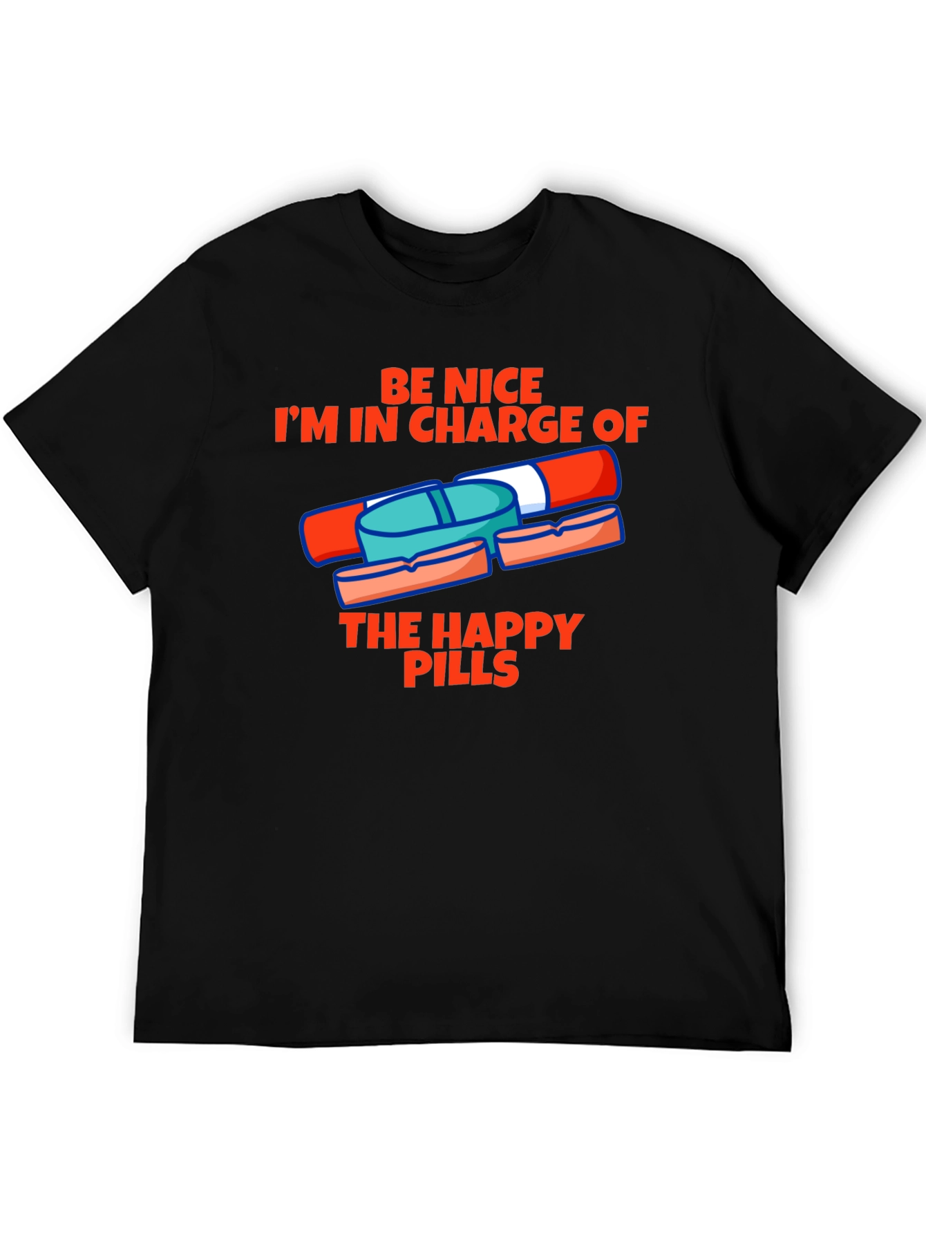 Black Happy Pills Graphic Tee - Be Nice T-Shirt view 5
