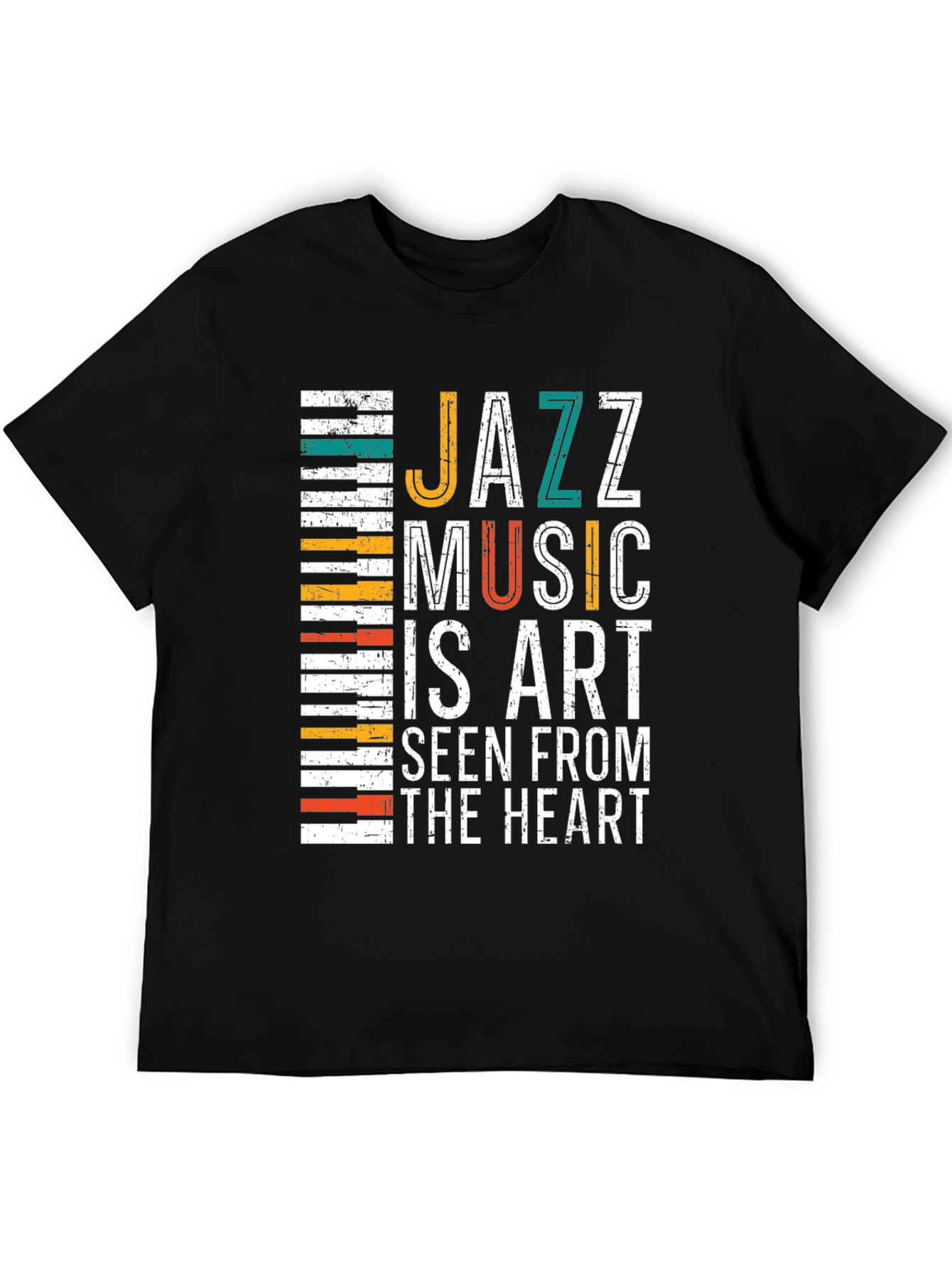Black Jazz Music Art T-Shirt view 5
