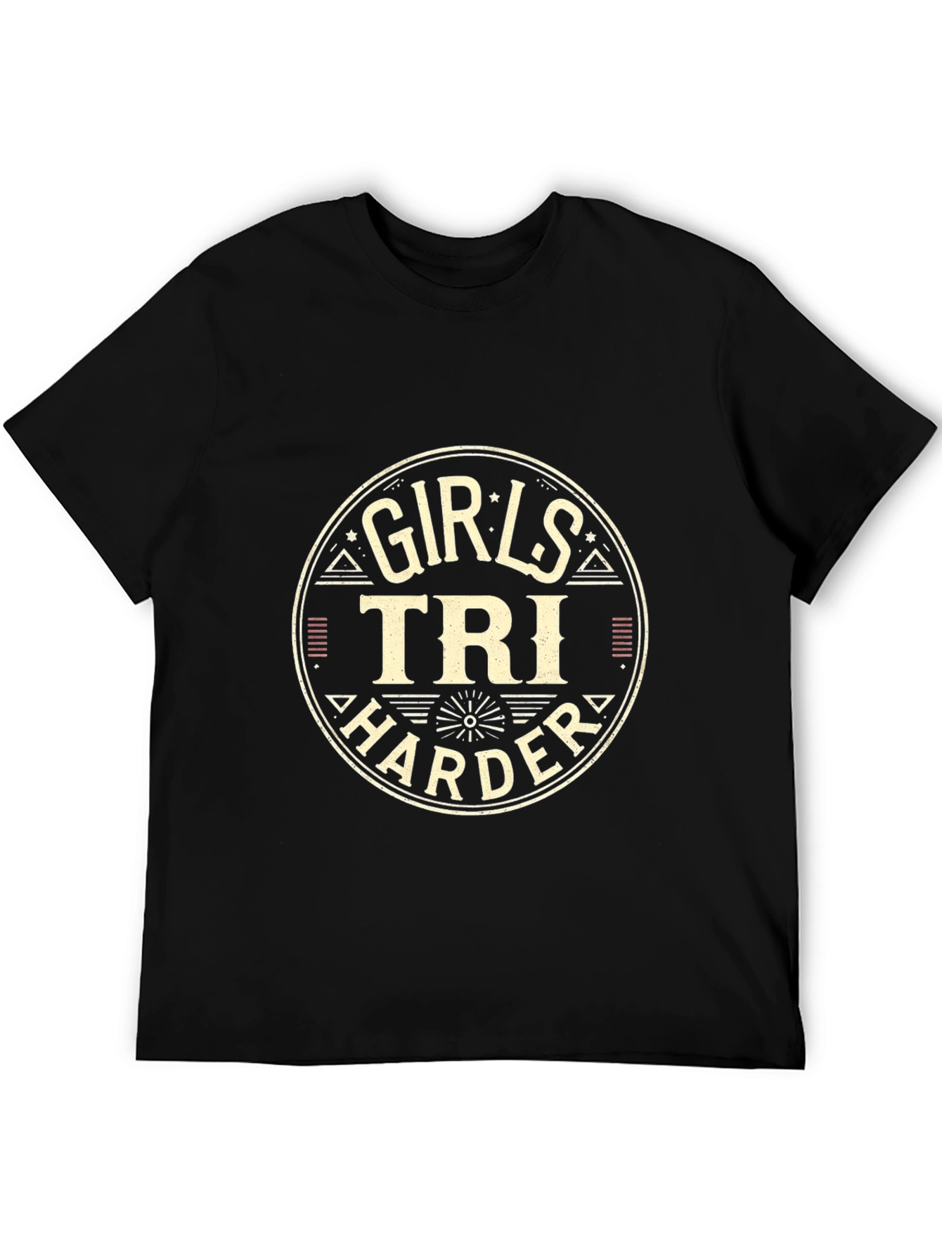Girls Tri Harder Black T-Shirt - 5