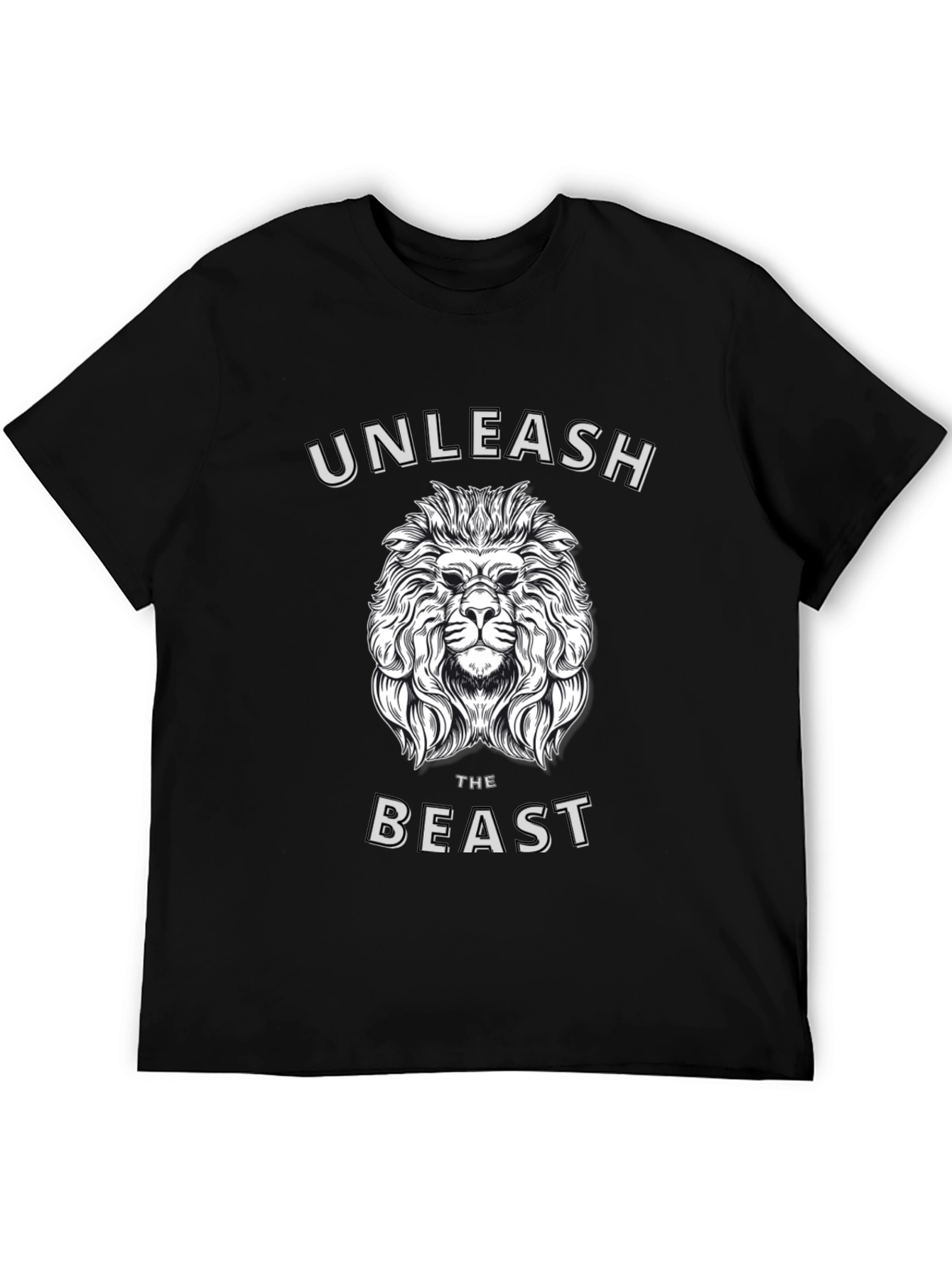 Black Unleash the Beast Lion Graphic T-Shirt - Mens view 5