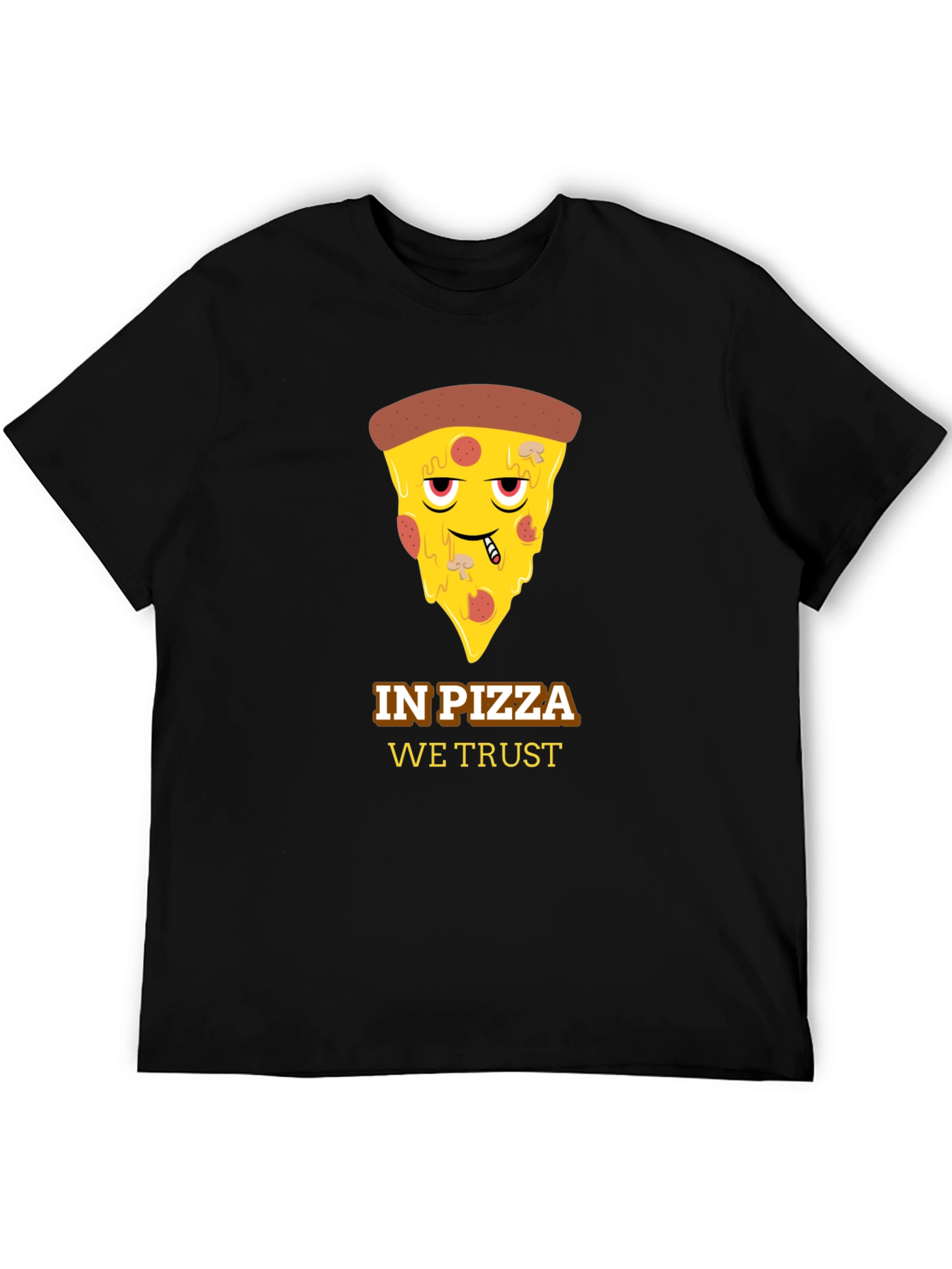 Black In Pizza We Trust Black Graphic Tee view 5