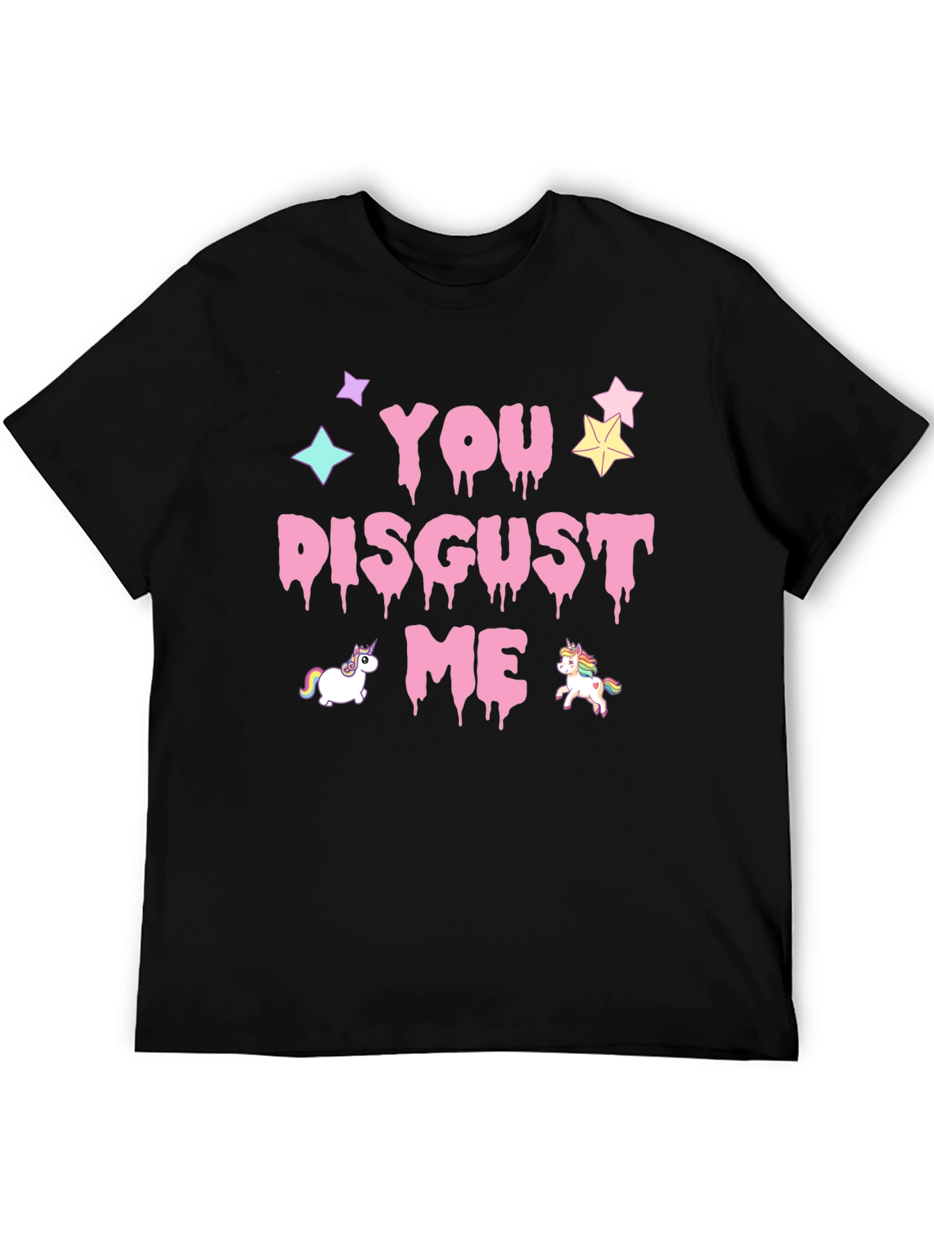 Black You Disgust Me Unicorns Graphic T-Shirt view 5