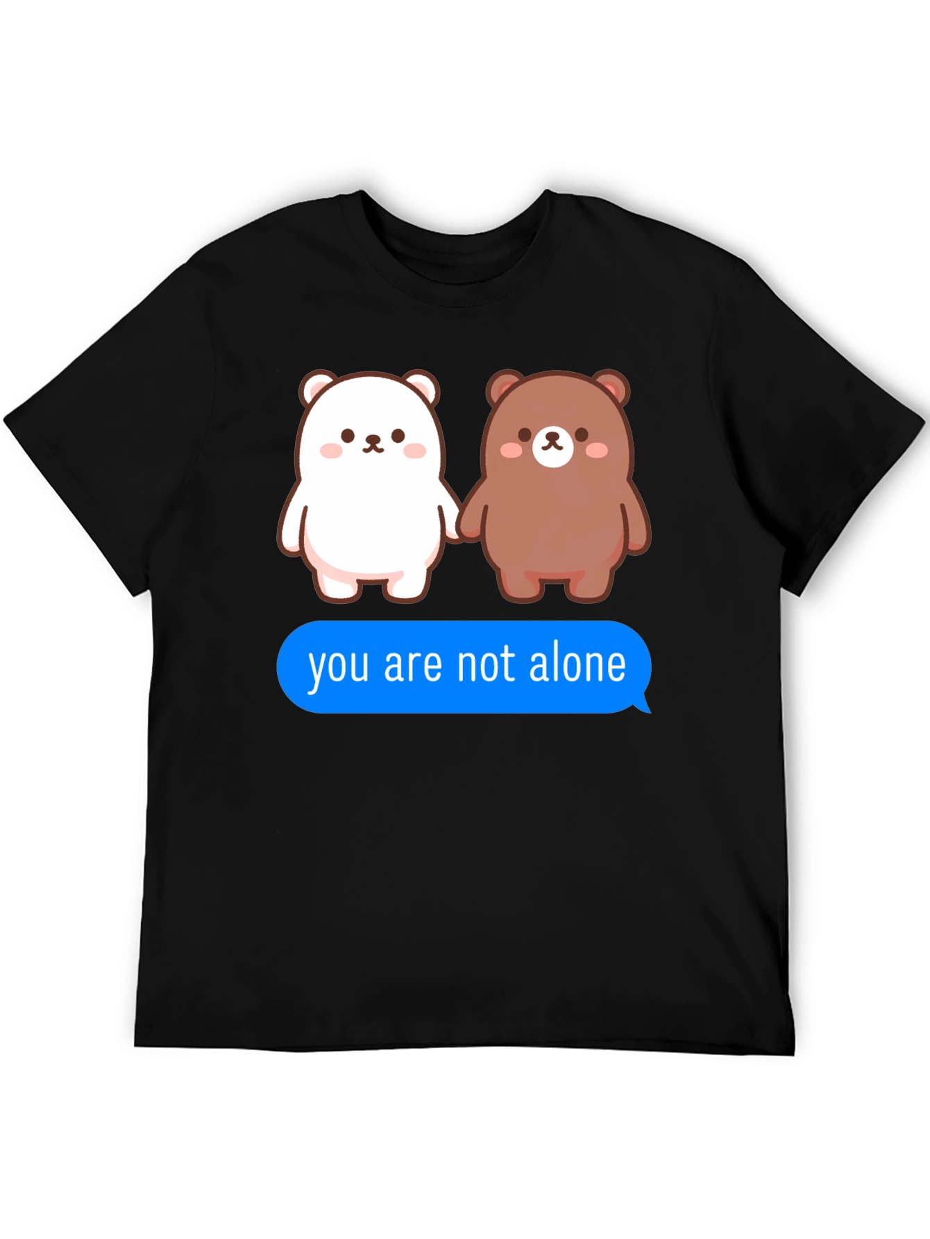 Black Cute Bears T-Shirt - You Are Not Alone Design view 5