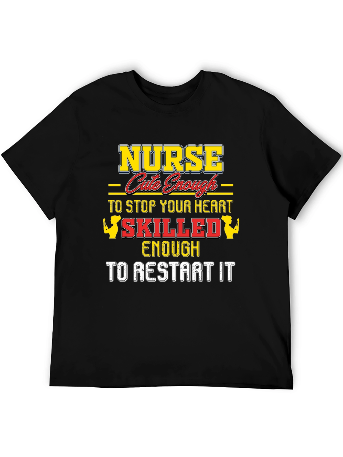 Black Nurse Cute Enough T-Shirt view 5