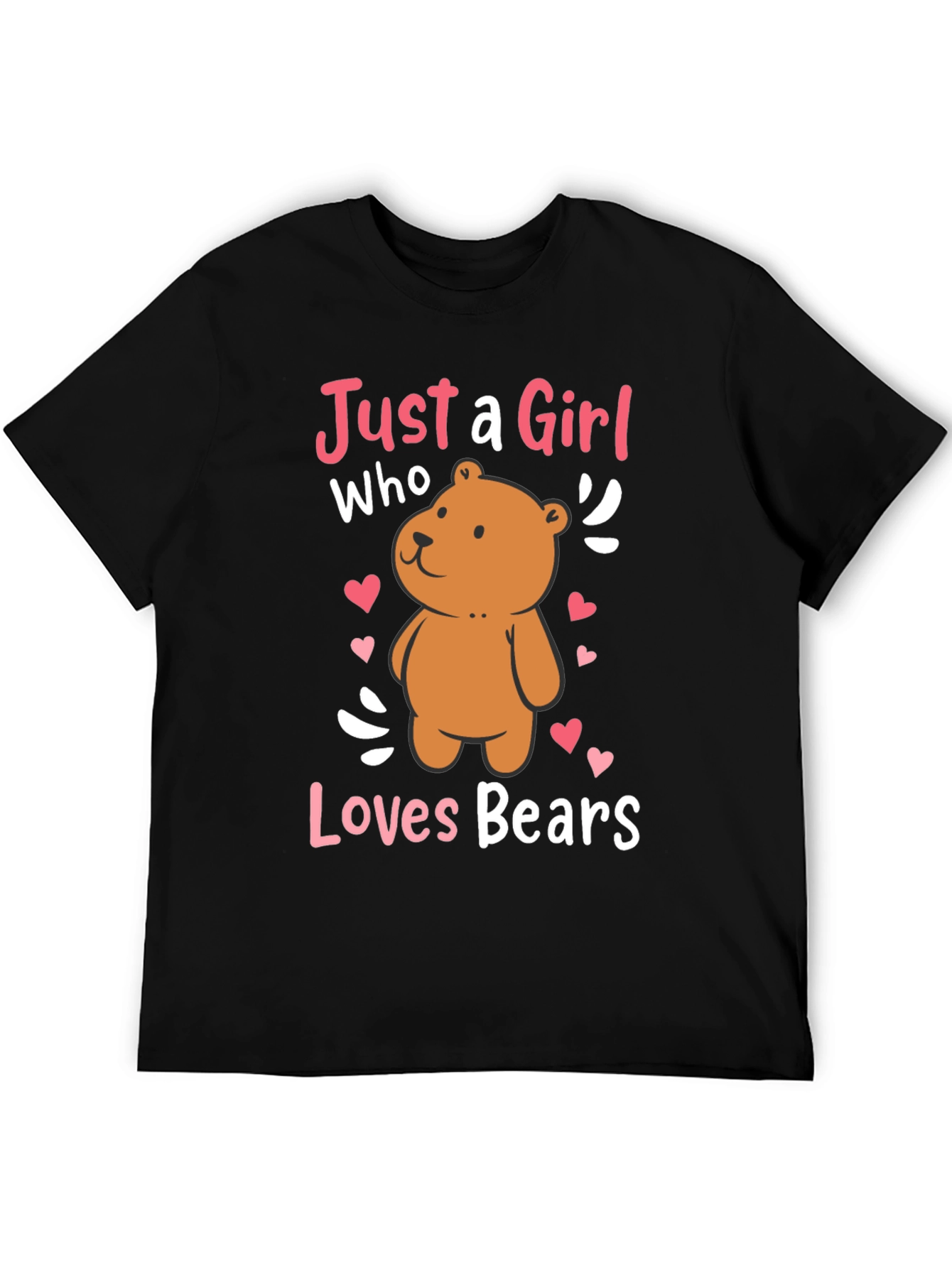Black Just a Girl Who Loves Bears T-Shirt view 5
